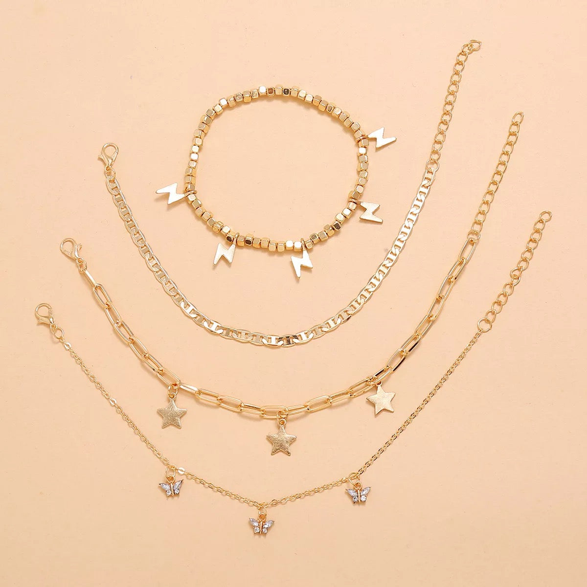 Trendy Player Anklet Set-1