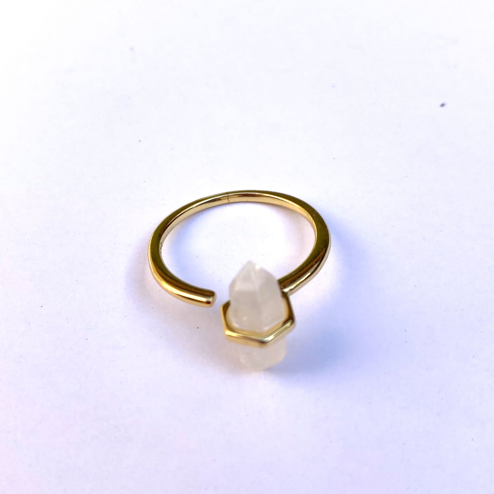 Crystal Compass Ring - Clear Quartz-0