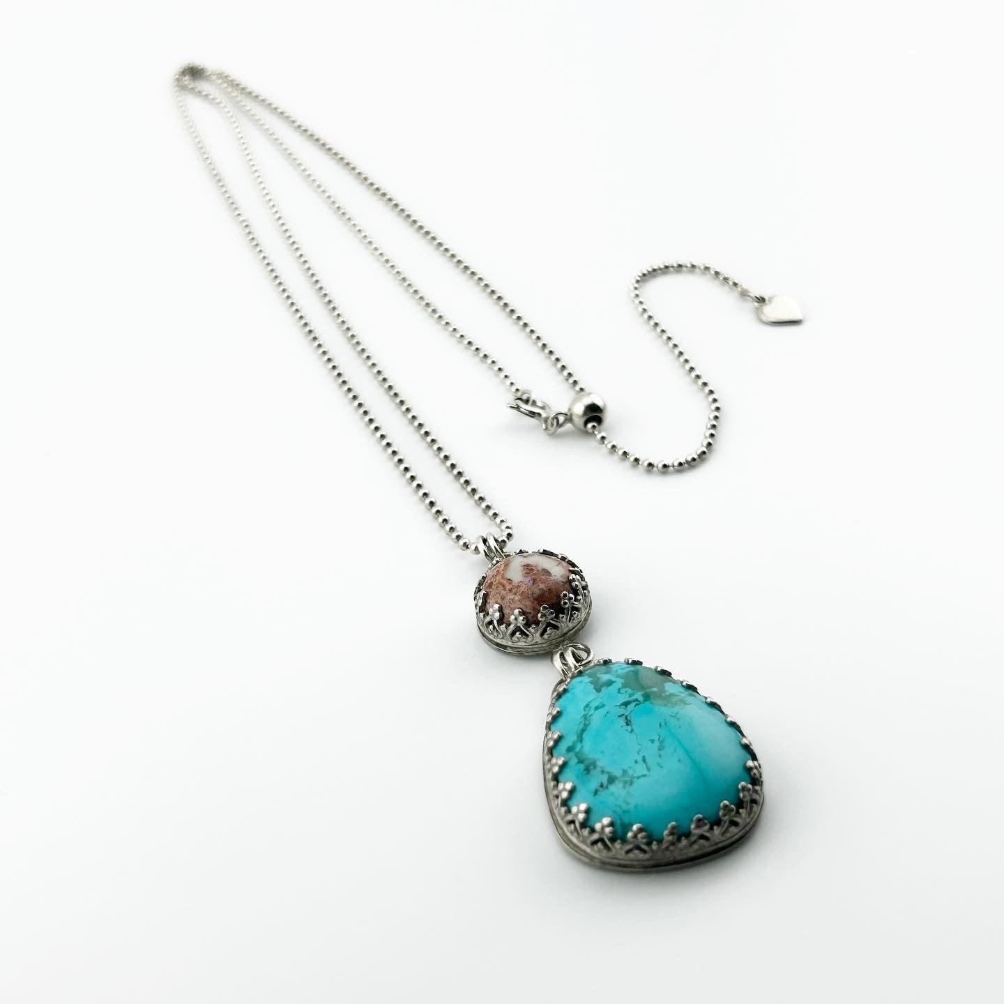 Turquoise & Fire Opal Necklace