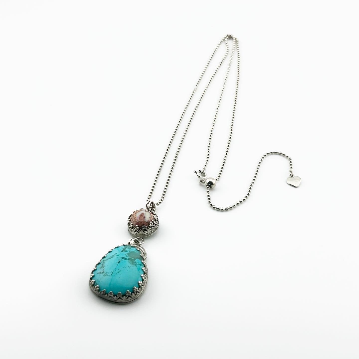 Turquoise & Fire Opal Necklace