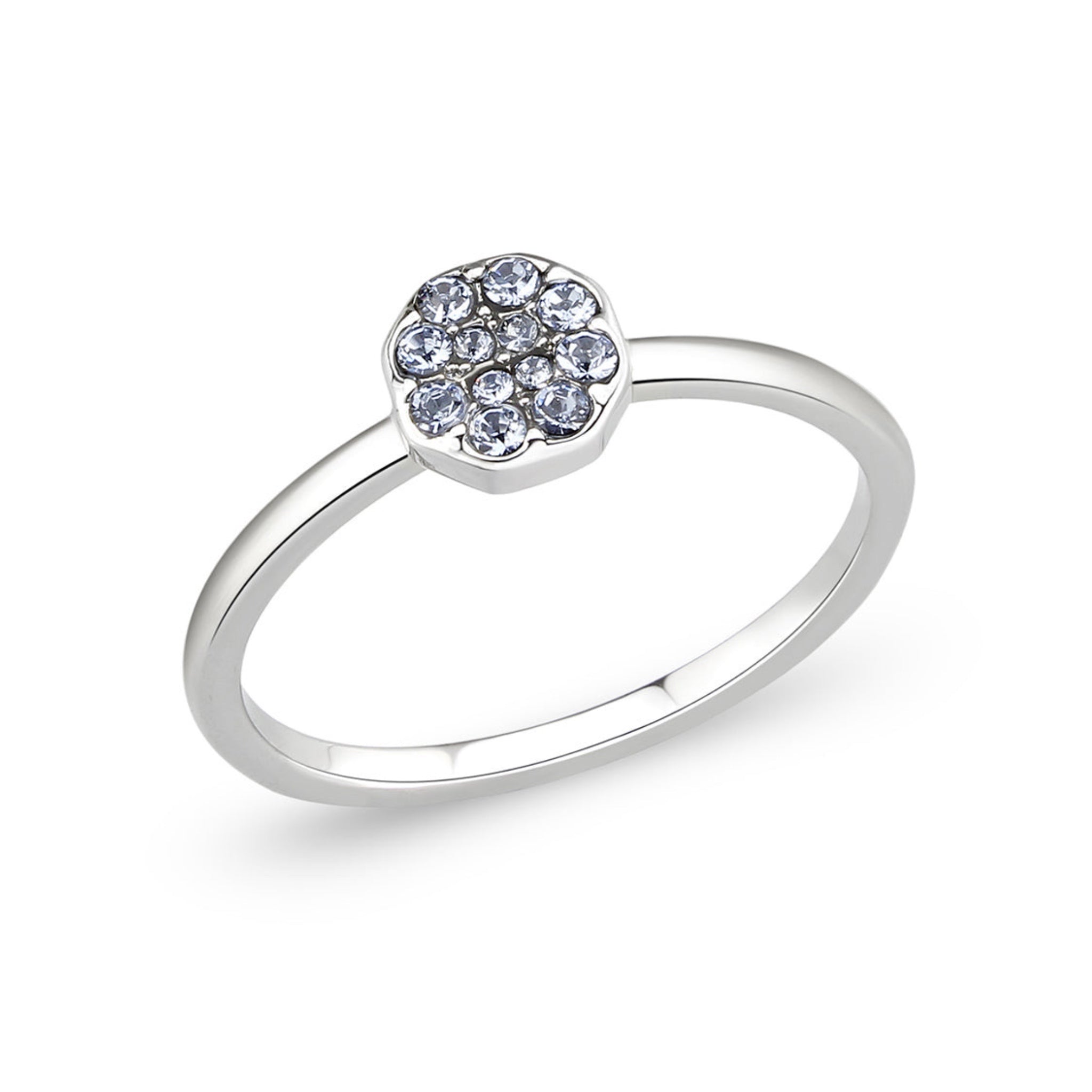 Aquamarine Ring | Rhodium Brass with Top-Grade Crystal - HartCentered