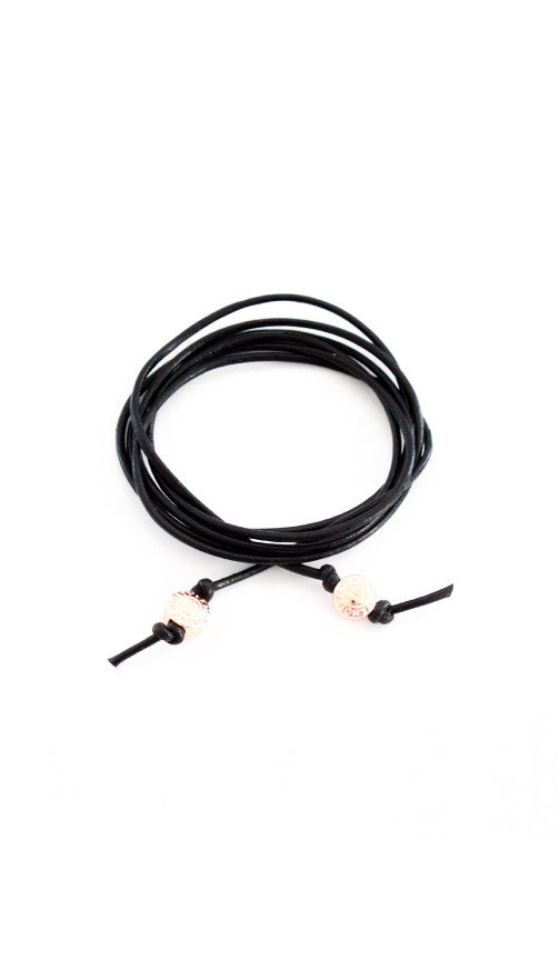 Signature Leather Cord Convertible Wrap | 14k Gold-Plated Brass | More Colors Available - HartCentered