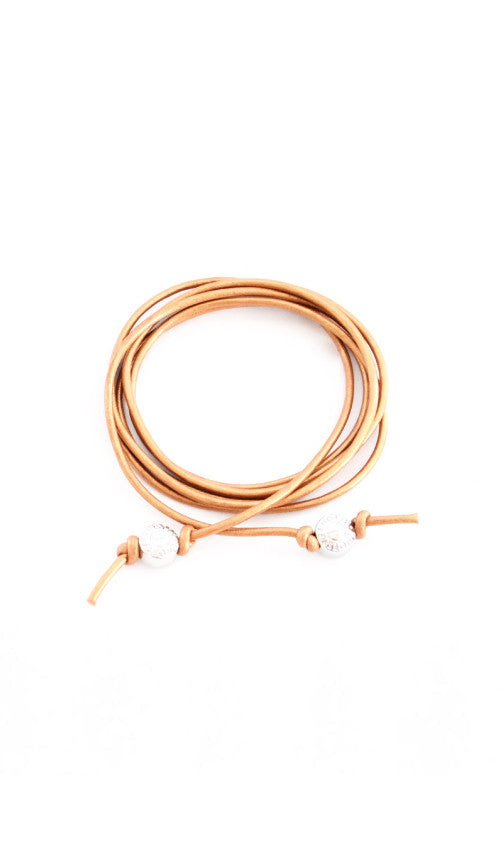 Signature Leather Cord Convertible Wrap | 14k Gold-Plated Brass | More Colors Available - HartCentered