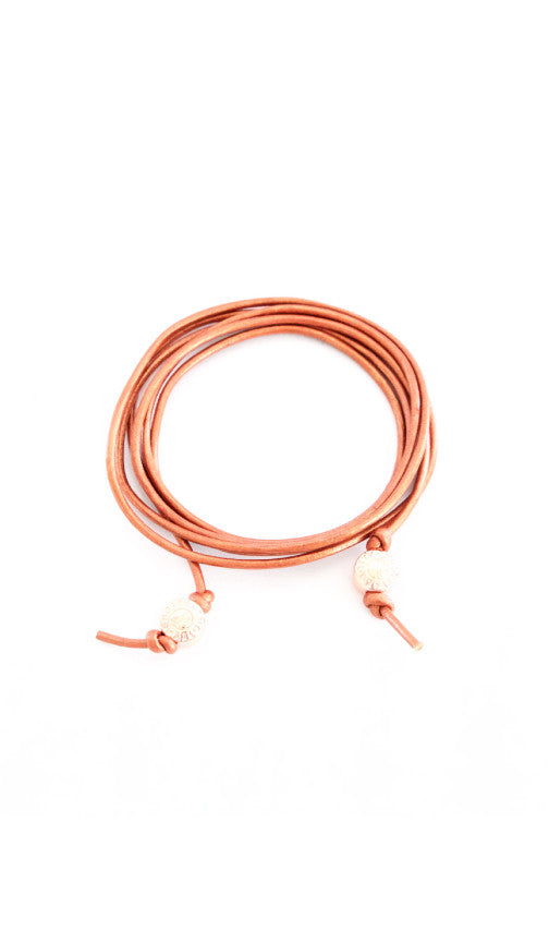 Signature Leather Cord Convertible Wrap | 14k Gold-Plated Brass | More Colors Available - HartCentered