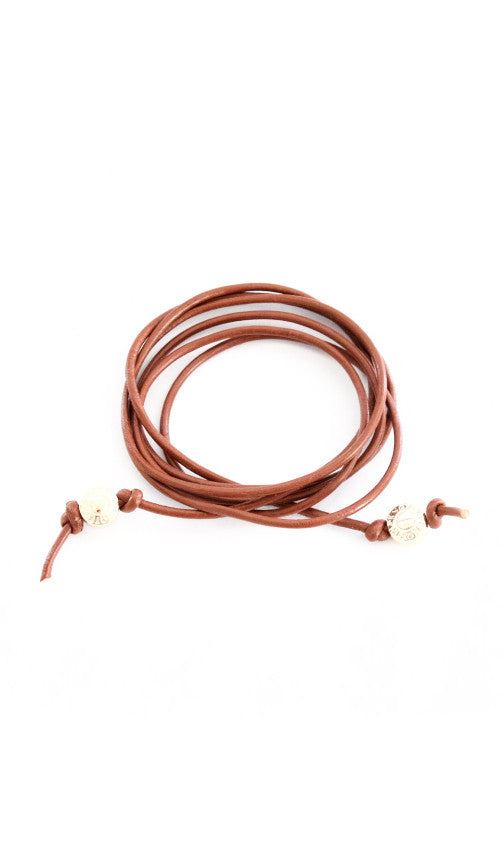 Signature Leather Cord Convertible Wrap | 14k Gold-Plated Brass | More Colors Available - HartCentered