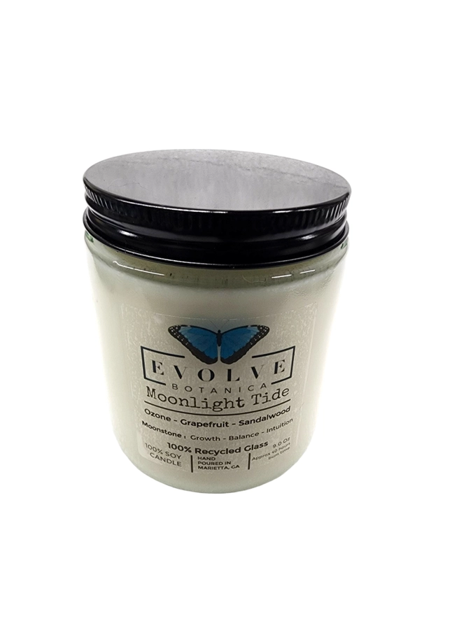 Wood Wick Crystal Soy Candle - Moonlight Tide (Moonstone)-1