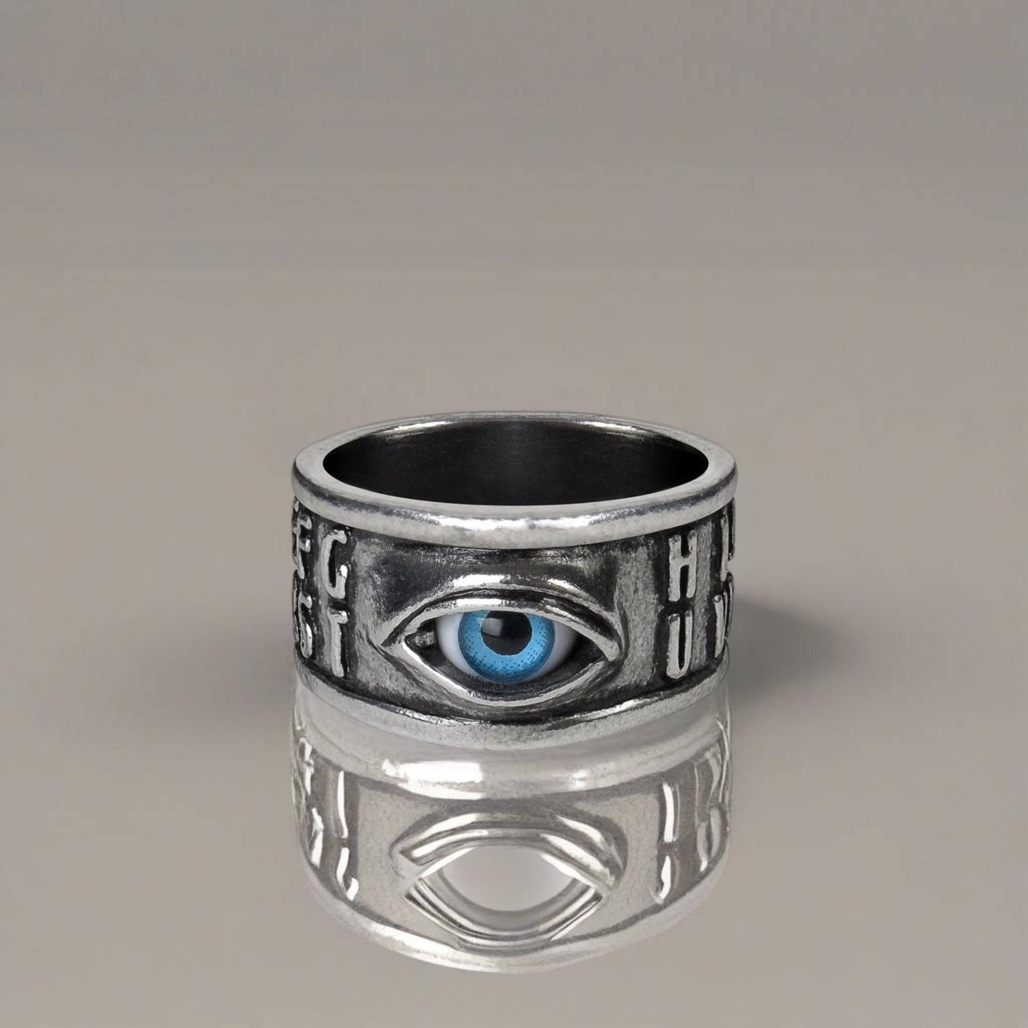 Ouija Eye Ring | Antiqued English Pewter | Realistic Taxidermal Eye - HartCentered