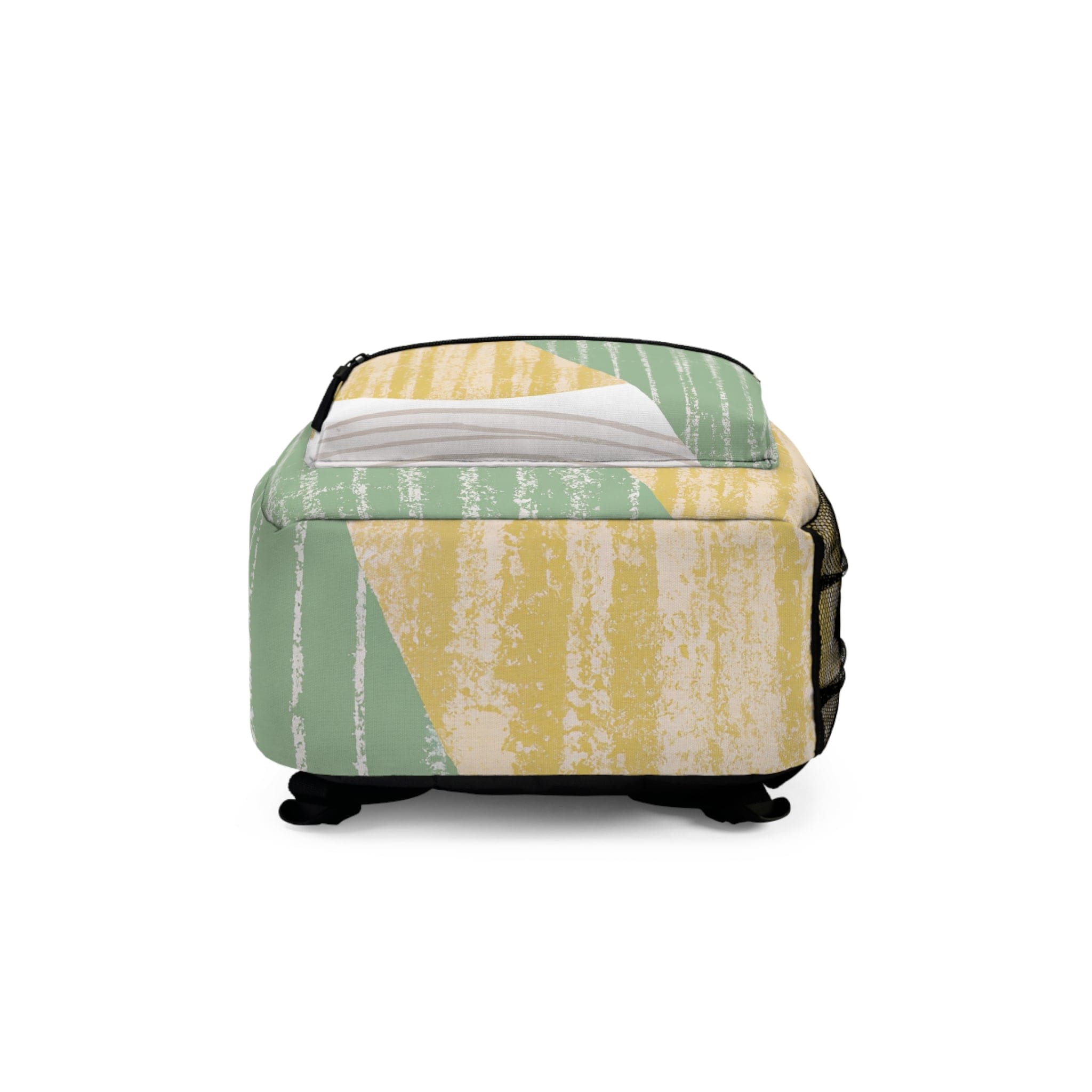 Backpack Work/school/leisure - Waterproof, Mint Green Textured Look Boho Print-4