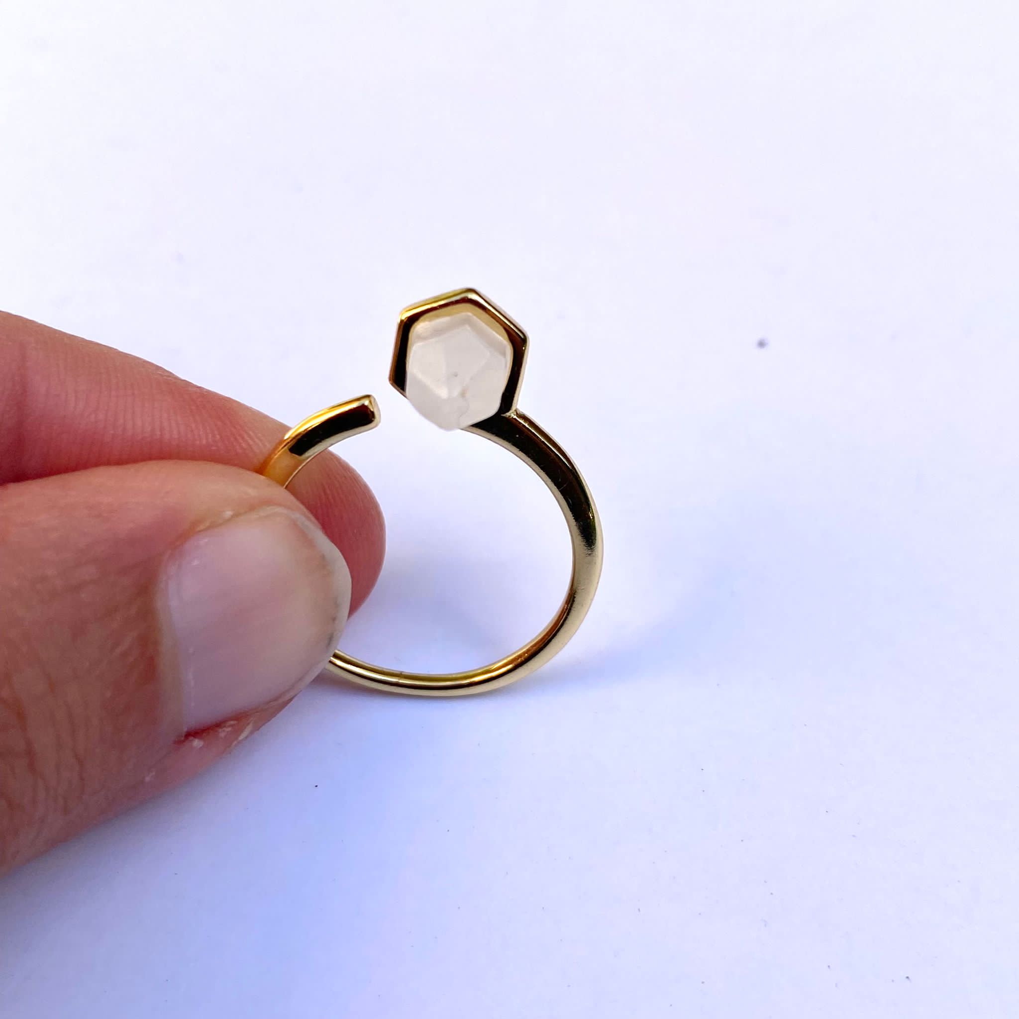Crystal Compass Ring - Clear Quartz-1
