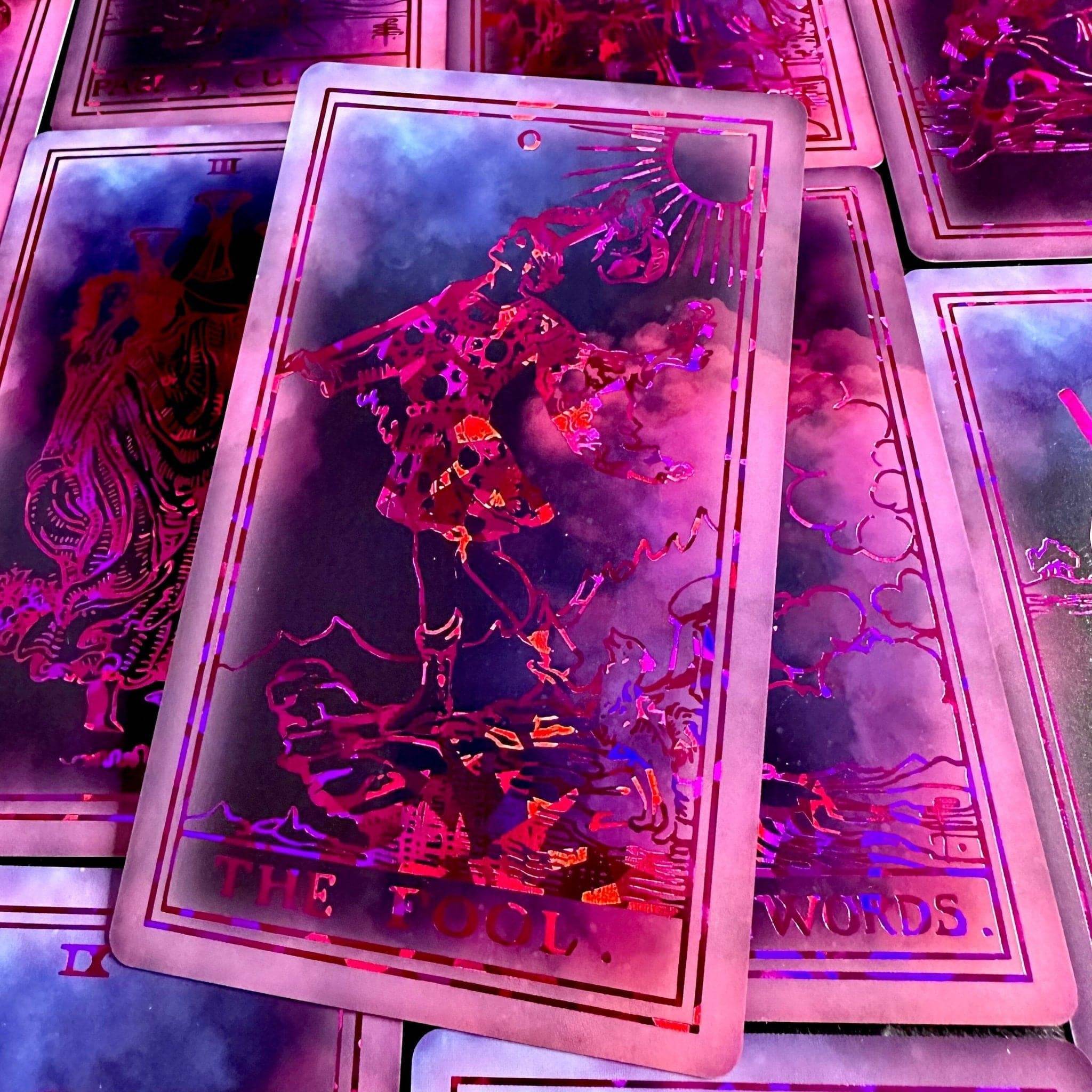 The Rider Waite | Purple Neon Foil | Tarot Deck | Pink Set - HartCentered