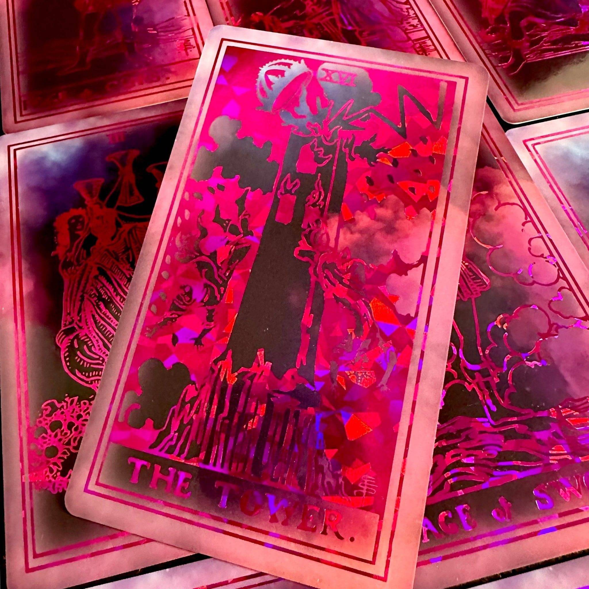 The Rider Waite | Purple Neon Foil | Tarot Deck | Pink Set - HartCentered