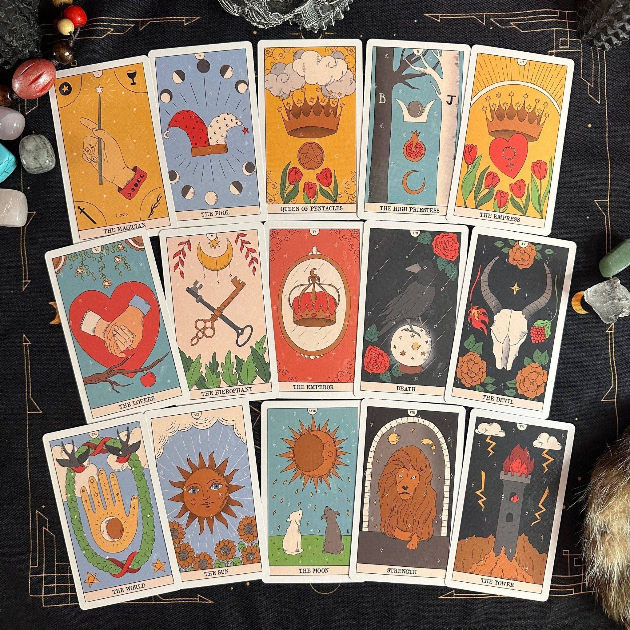Moon Magic | Eco-Linen Cardboard | Tarot Deck Set - HartCentered