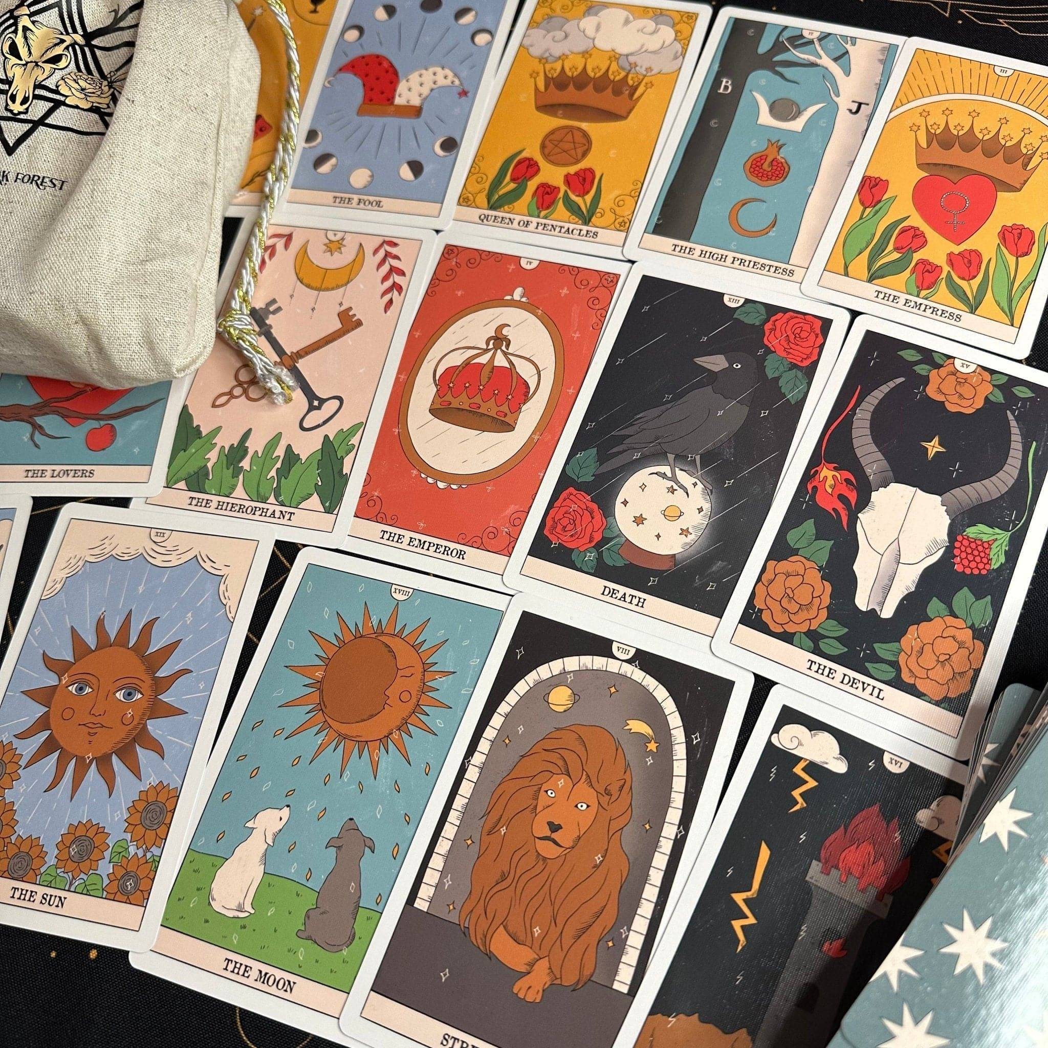Moon Magic | Eco-Linen Cardboard | Tarot Deck Set - HartCentered