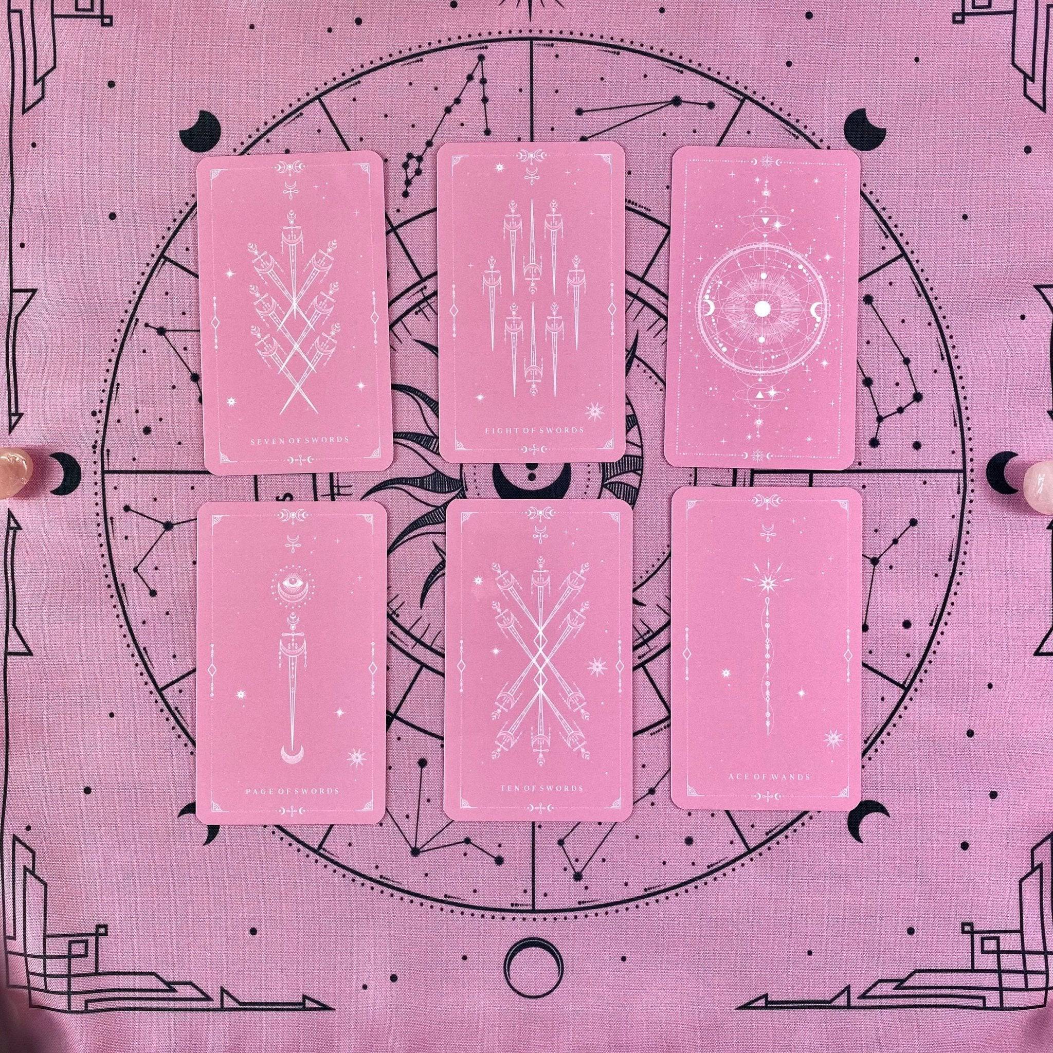 Velvet Bag & Tarot Cloth | Pink - HartCentered