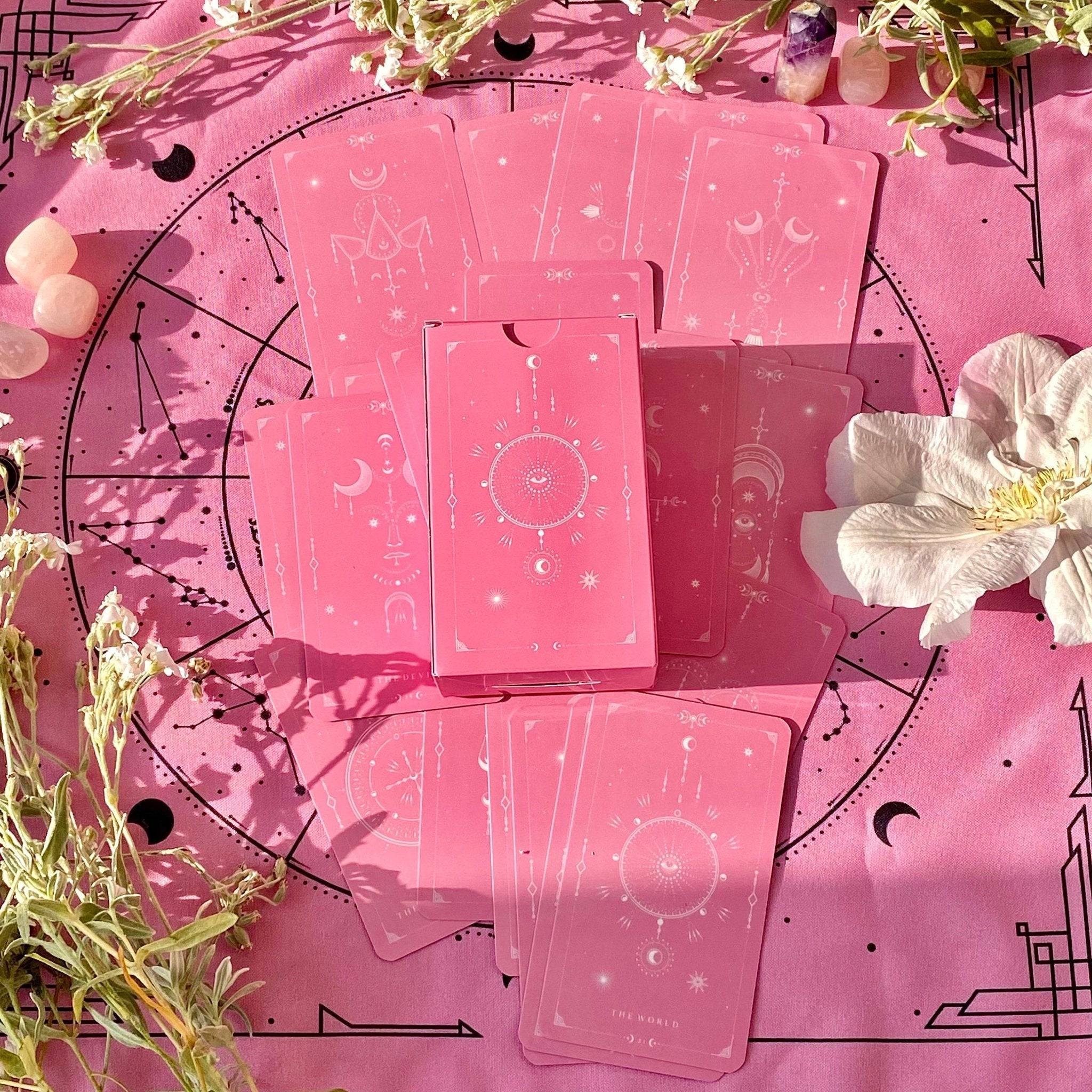 Velvet Bag & Tarot Cloth | Pink - HartCentered