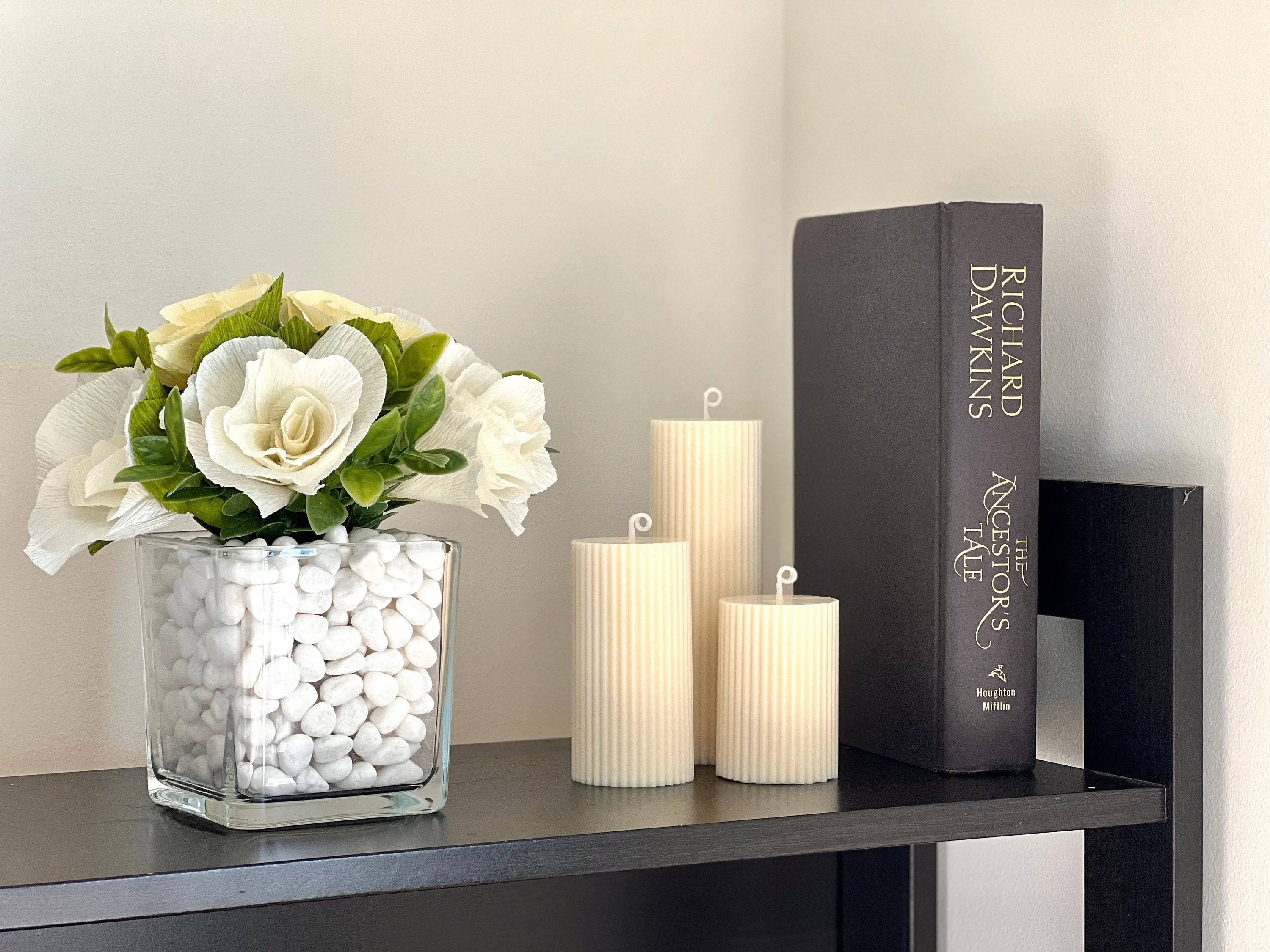 Ribbed Pillar Candle Set - HartCentered