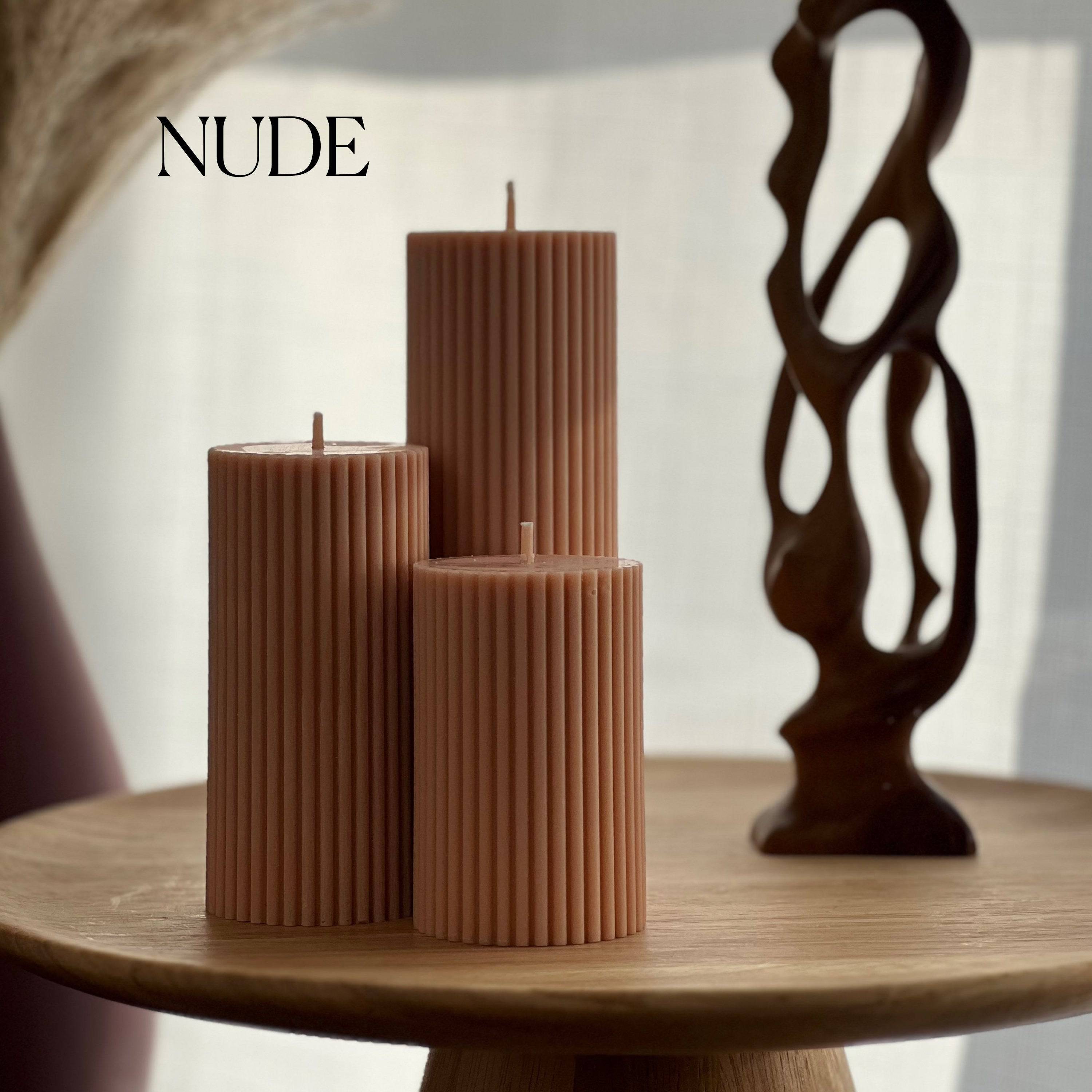 Ribbed Pillar Candle Set - HartCentered