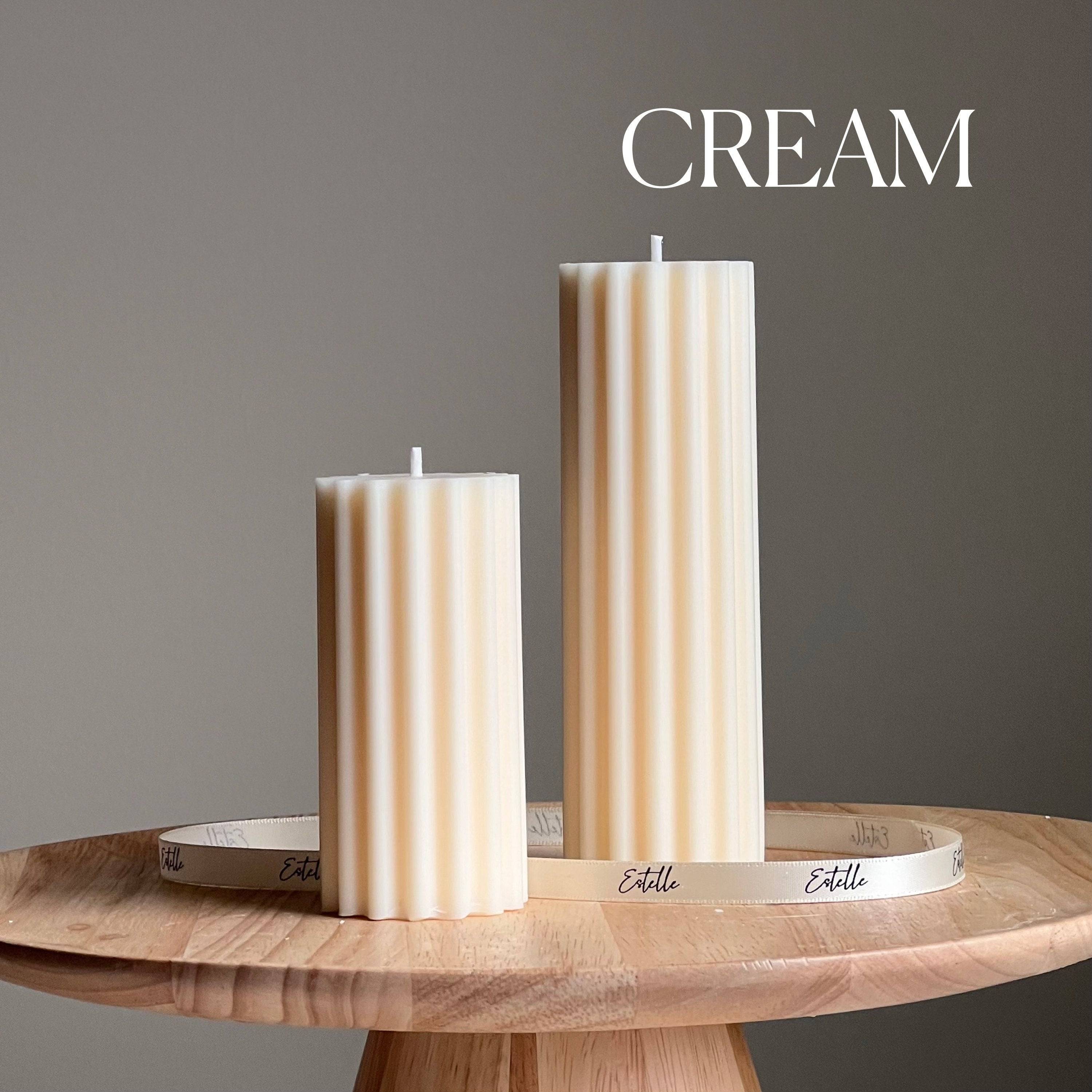 Ribbed Pillar Candle - HartCentered