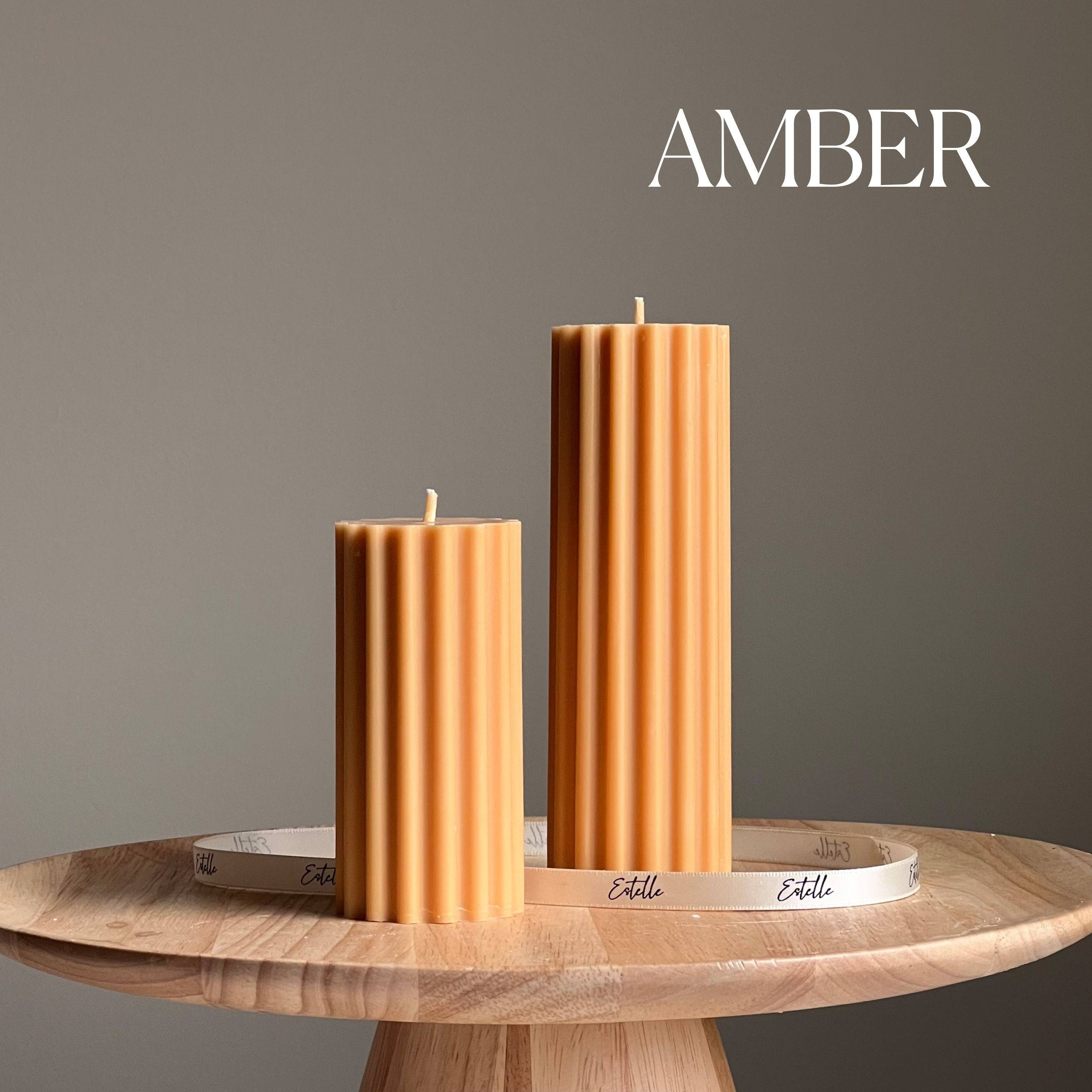Ribbed Pillar Candle - HartCentered