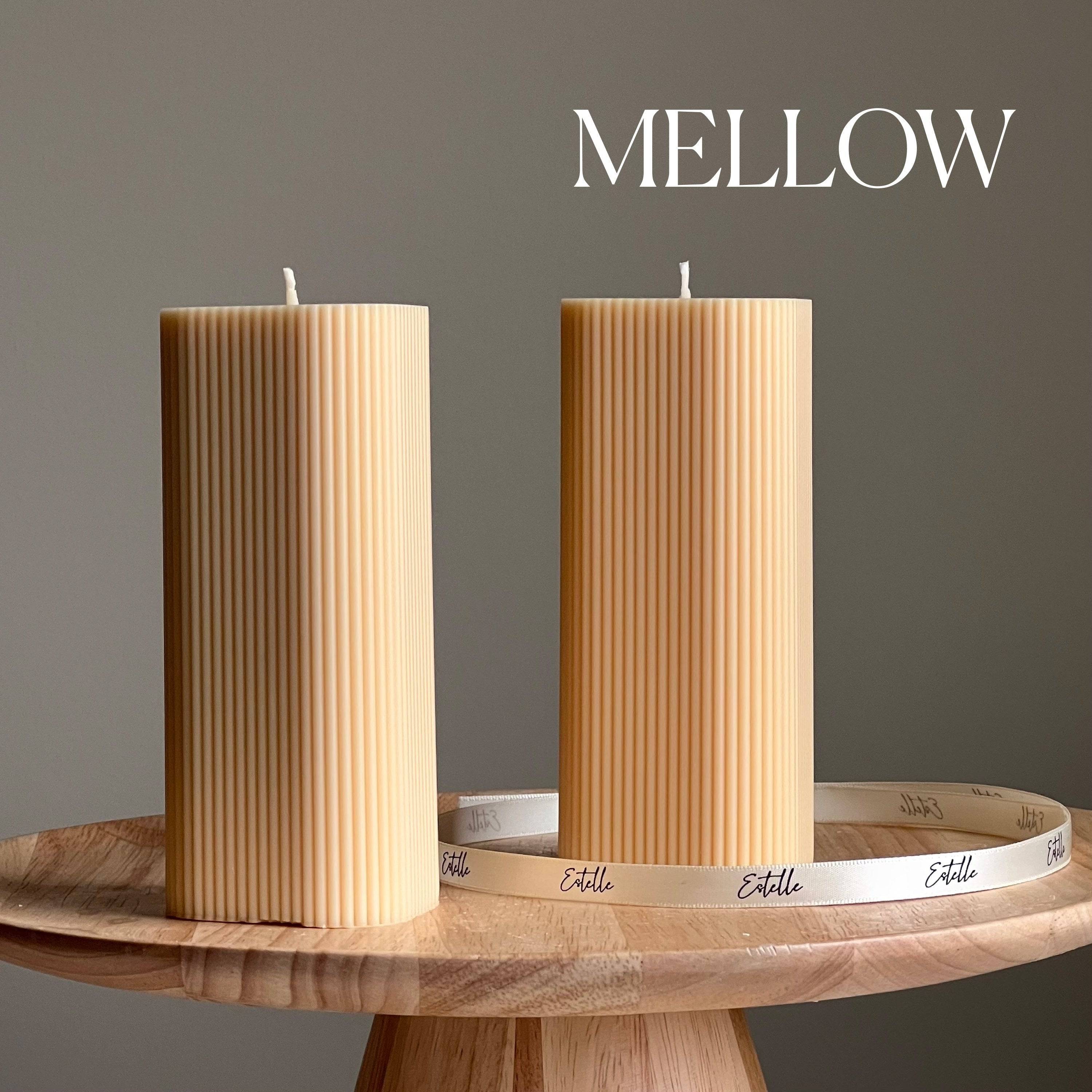 Ribbed Pillar Candle - HartCentered