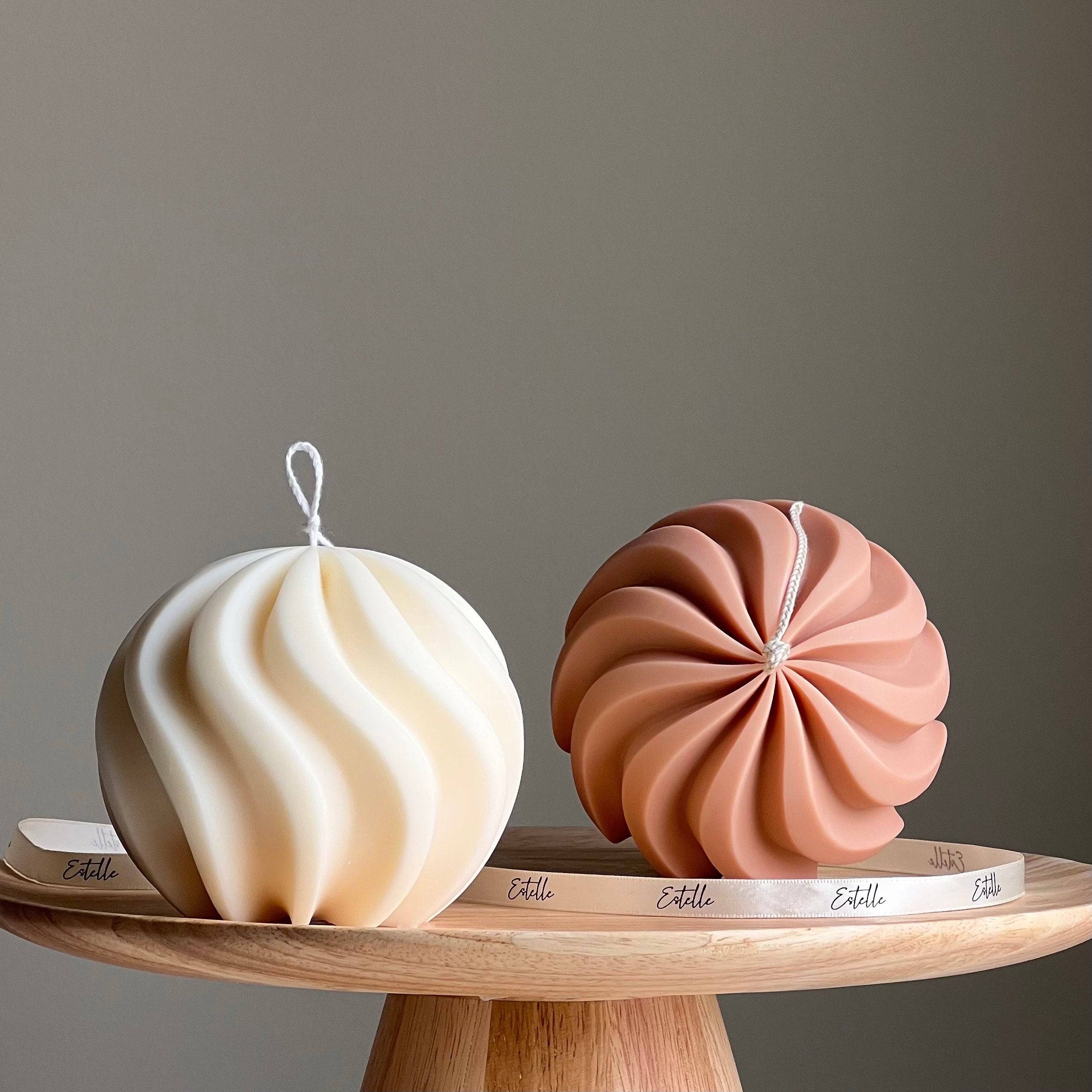 Big Swirl Ball Candle - HartCentered
