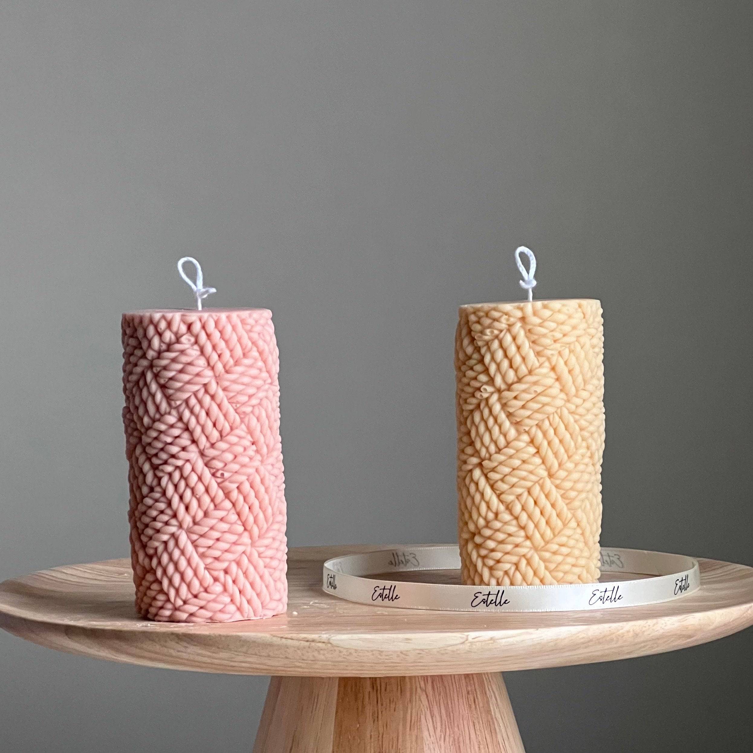 Knitted Pillar Candle - HartCentered