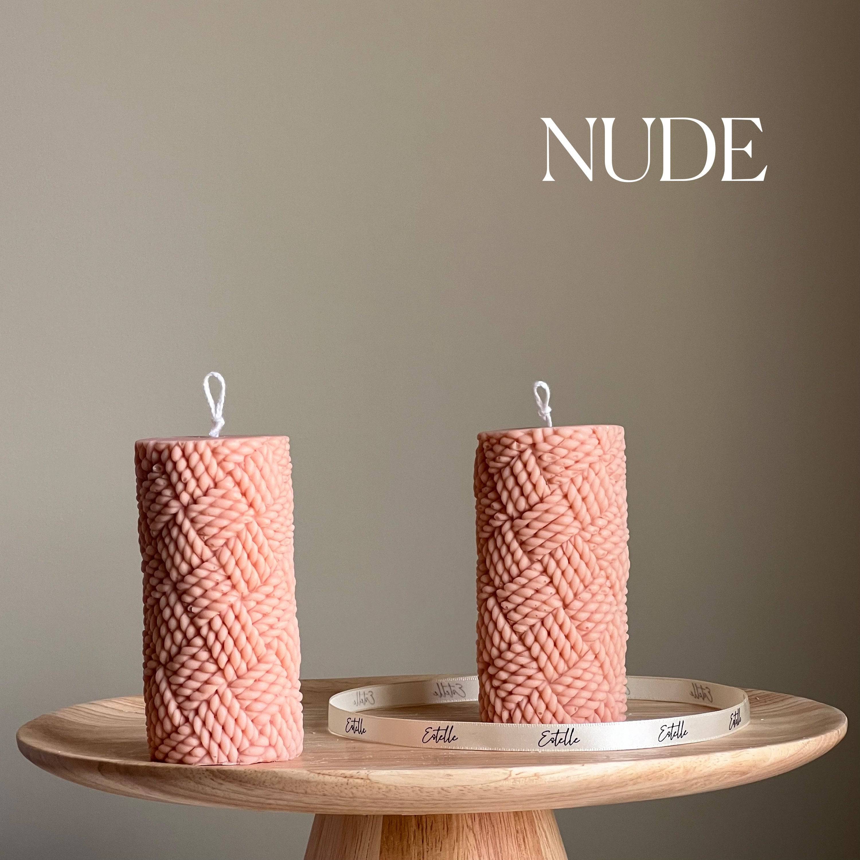 Knitted Pillar Candle - HartCentered