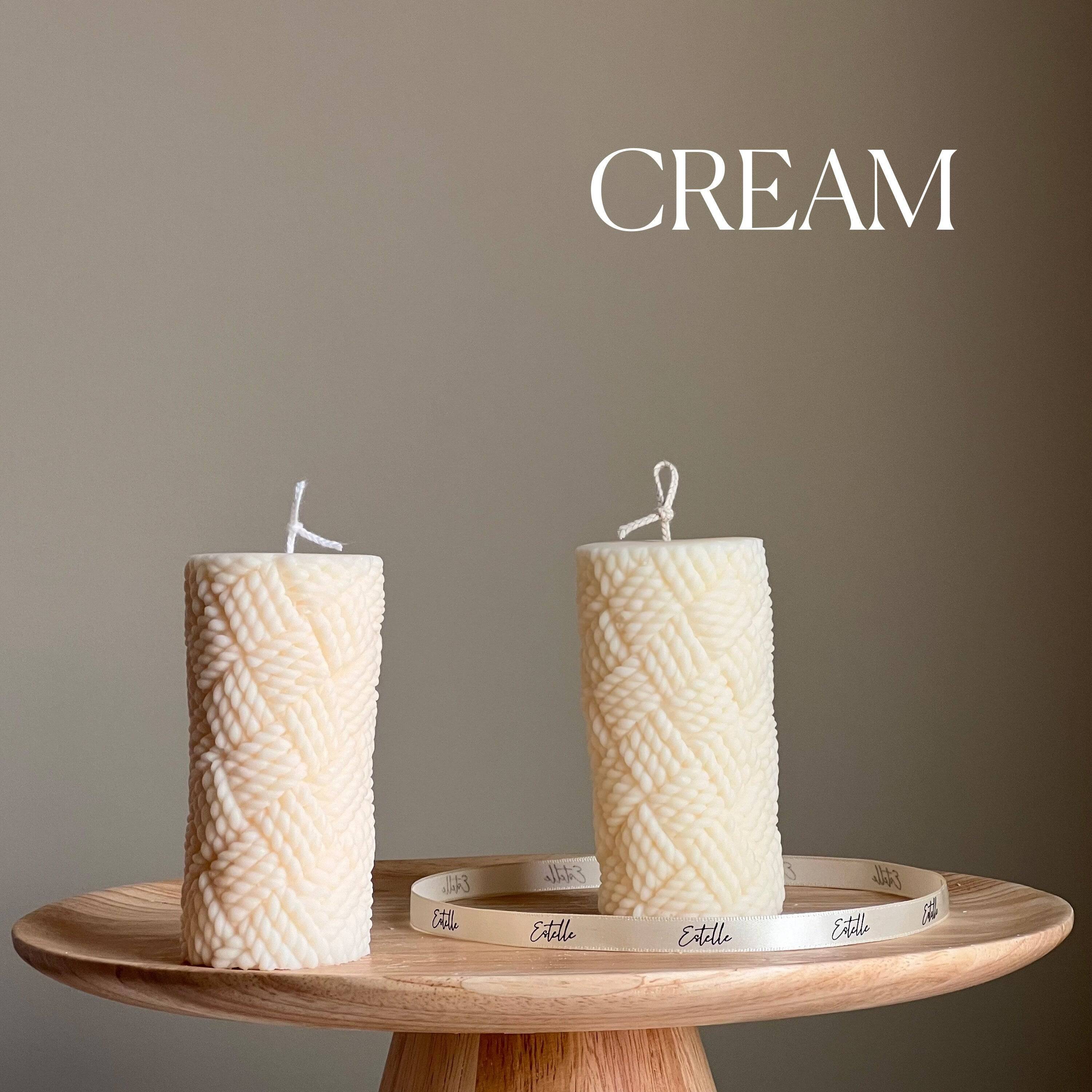 Knitted Pillar Candle - HartCentered