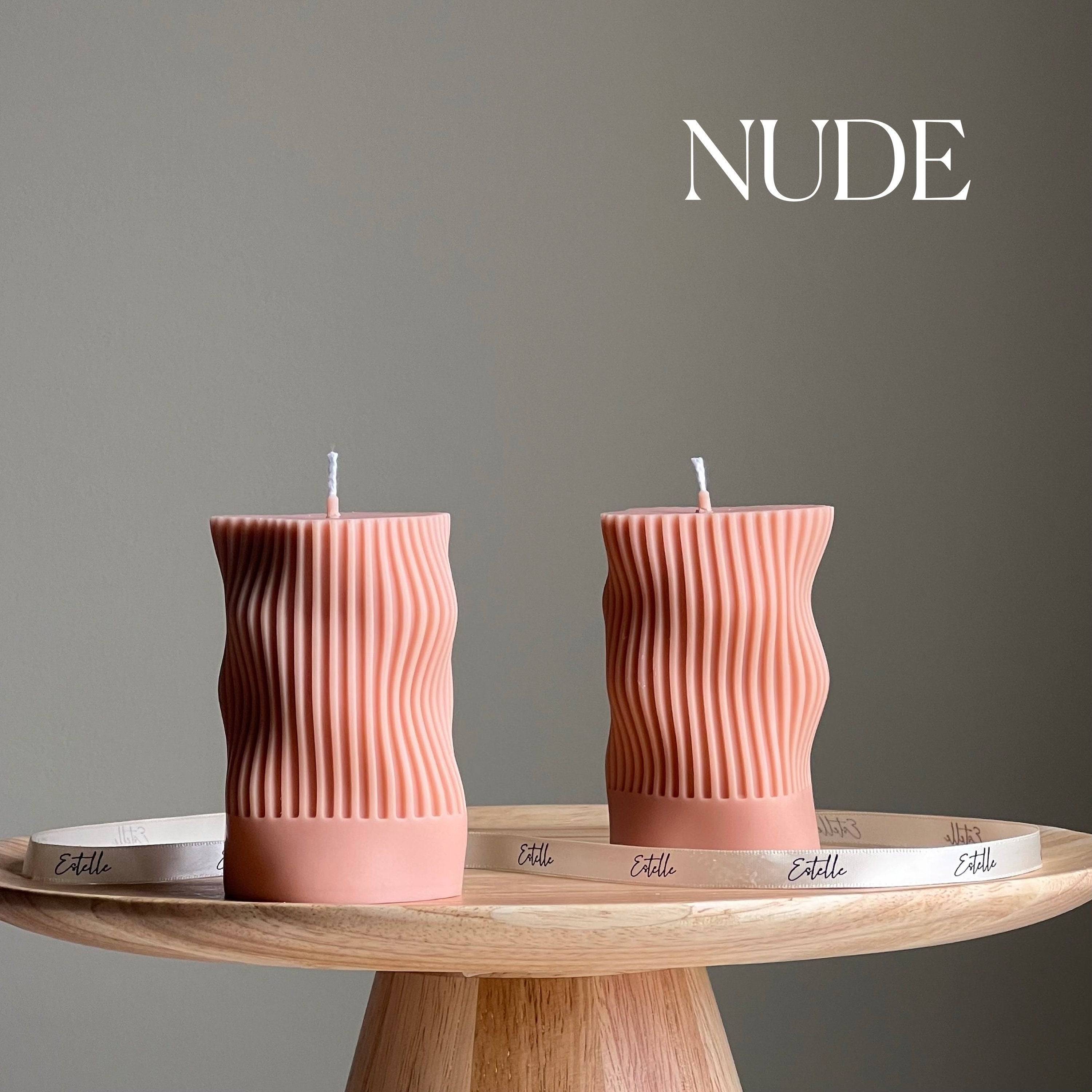 Ribbed Wave Irregular Column Candle - HartCentered