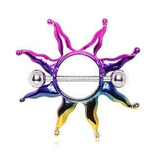 PVD Plated Rainbow Sunburst Nipple Shield - HartCentered
