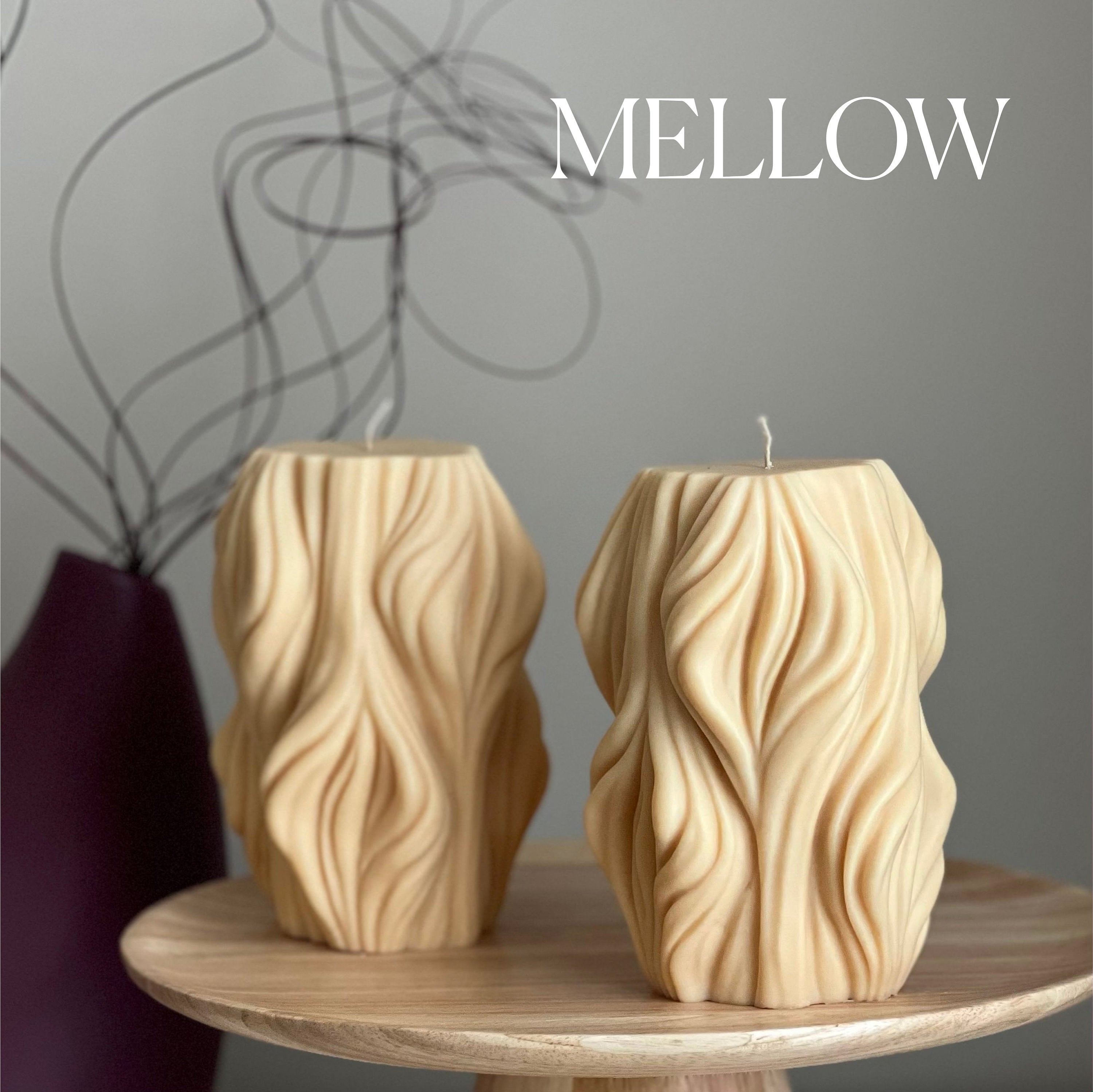 Huge Wave Stripe Column Candle - HartCentered
