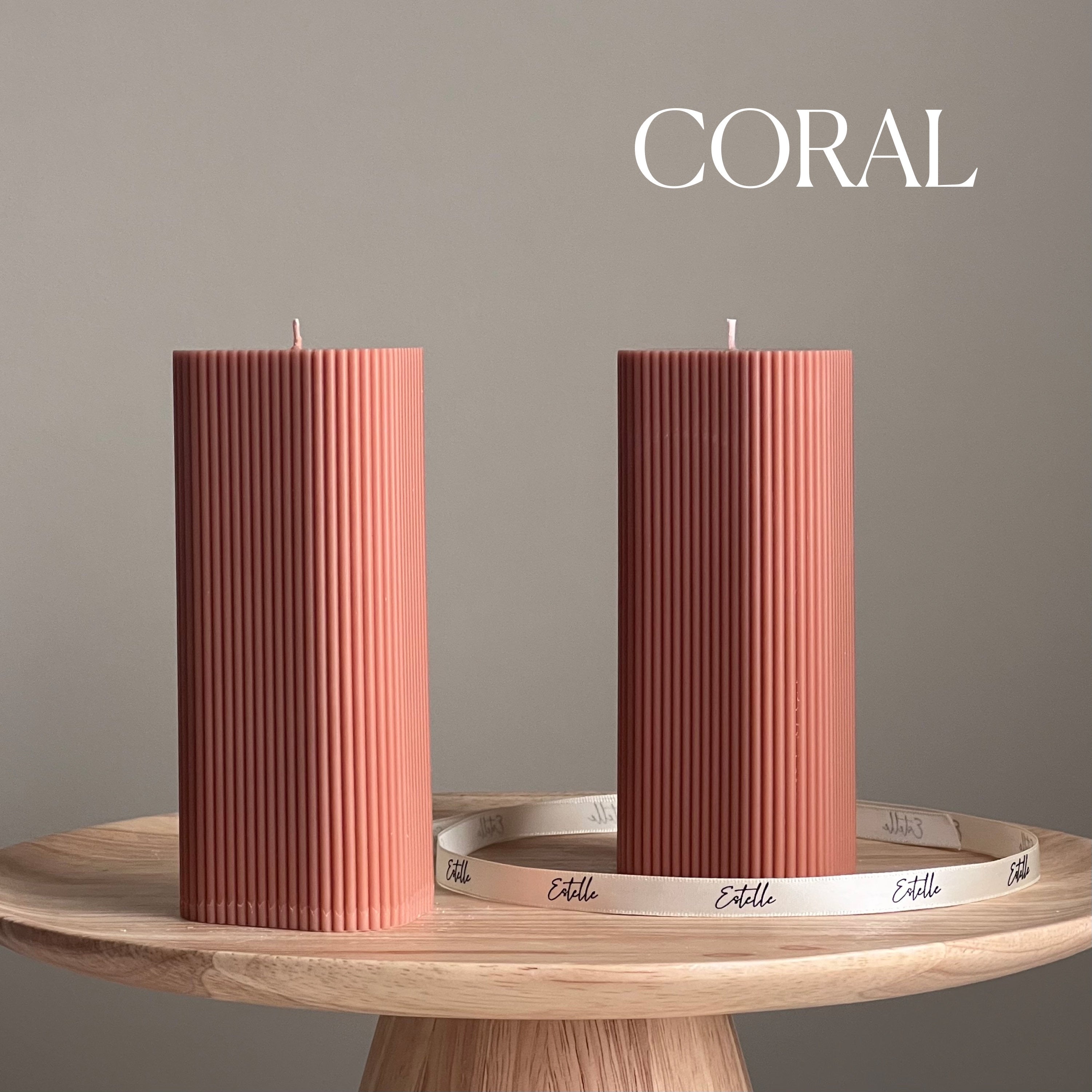 Ribbed Pillar Candle - HartCentered