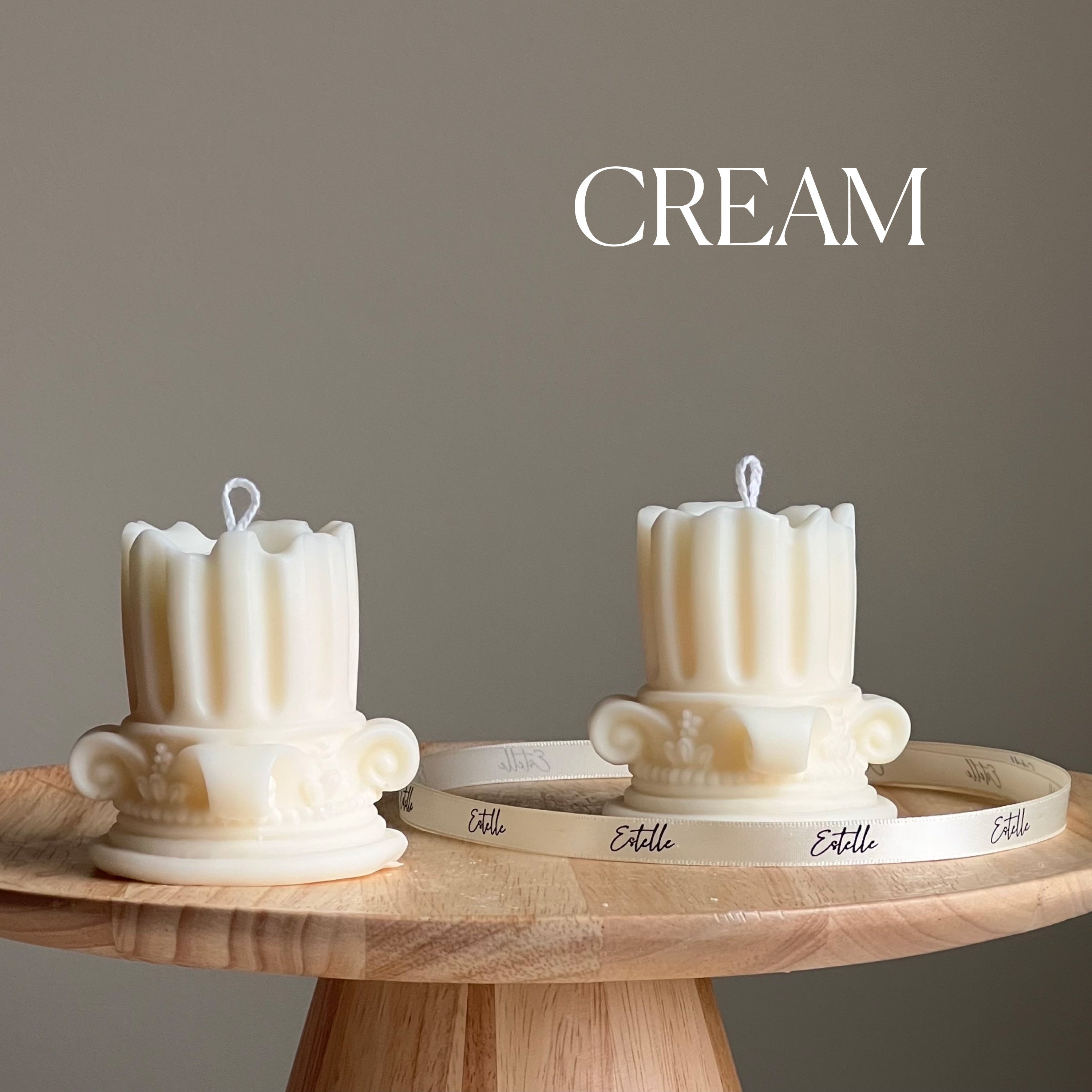 Short Roman Column Candle - HartCentered