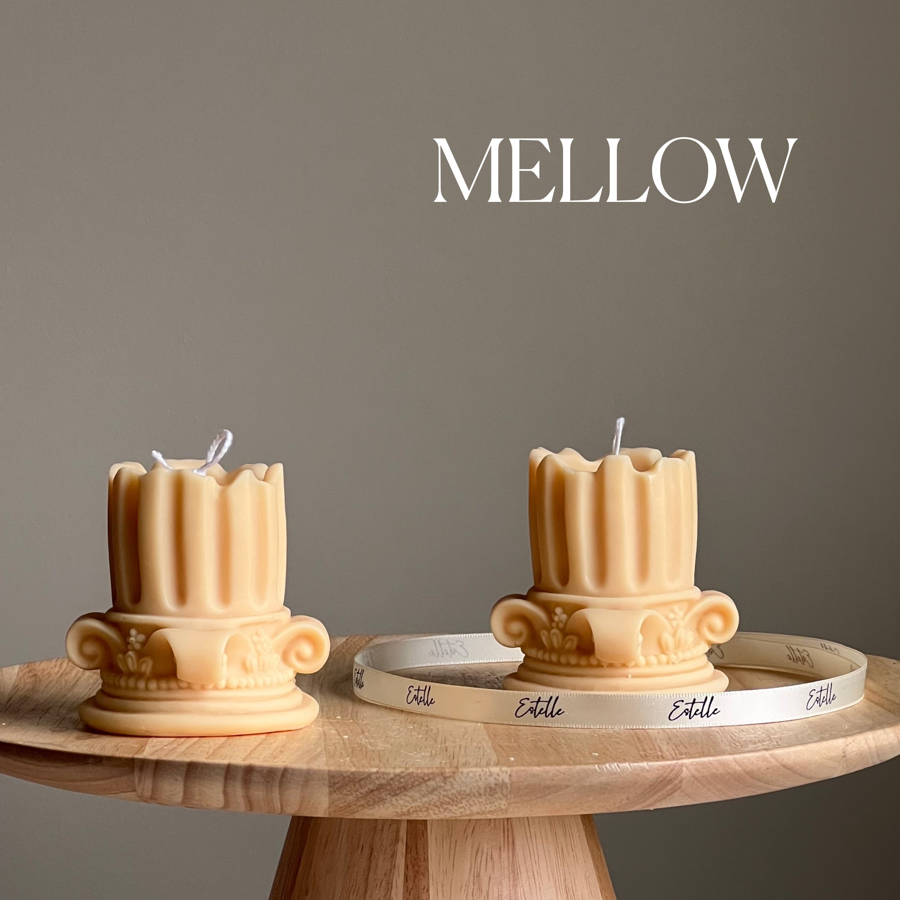 Short Roman Column Candle - HartCentered