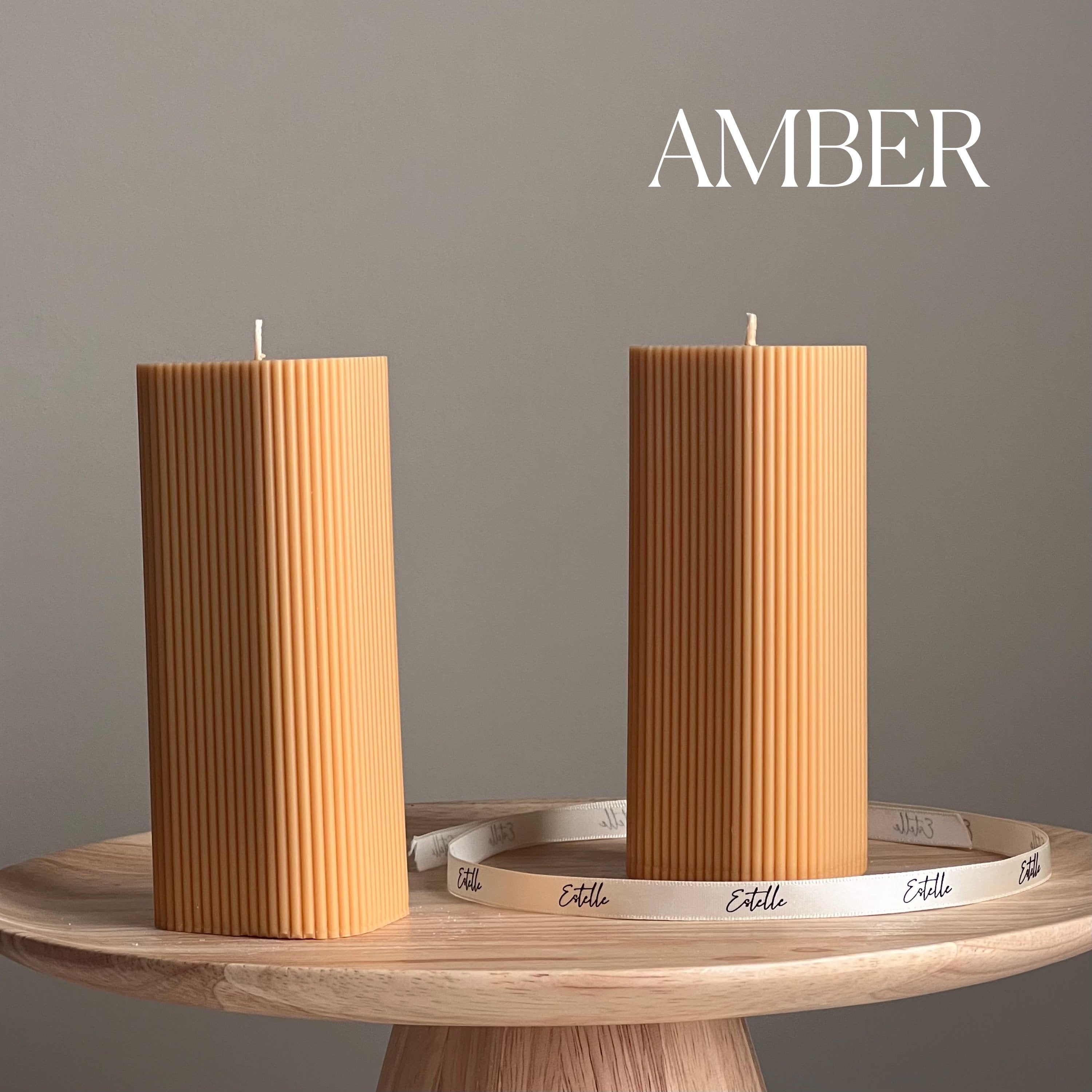 Ribbed Pillar Candle - HartCentered