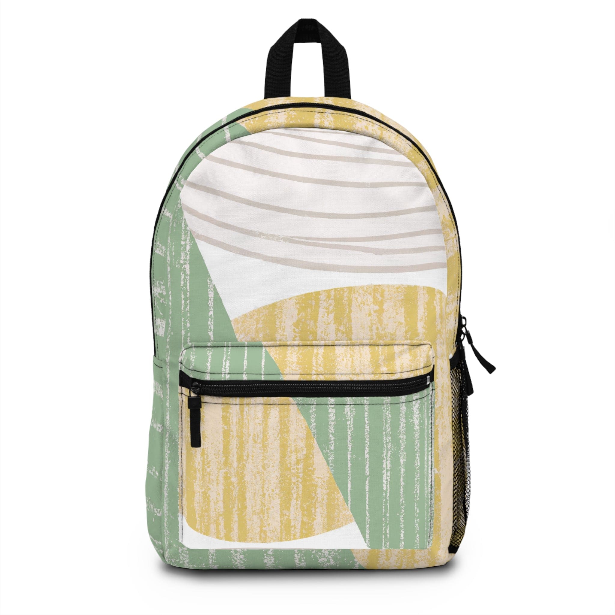 Mint Green Waterproof Backpack | Textured Look Boho Print