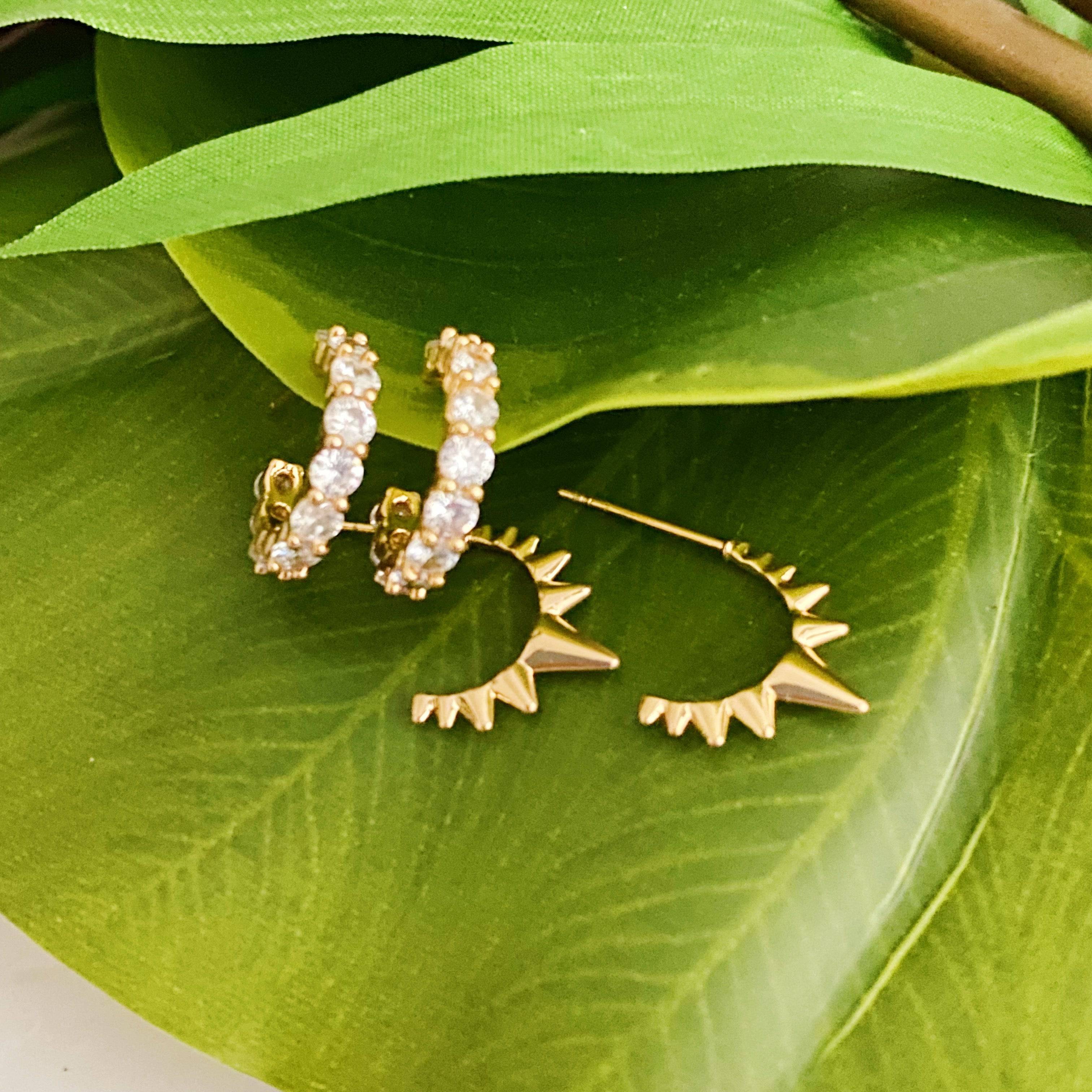 Mood Changer Mini Hoop Earring Set | 18k-Gold Plated Brass & CZ