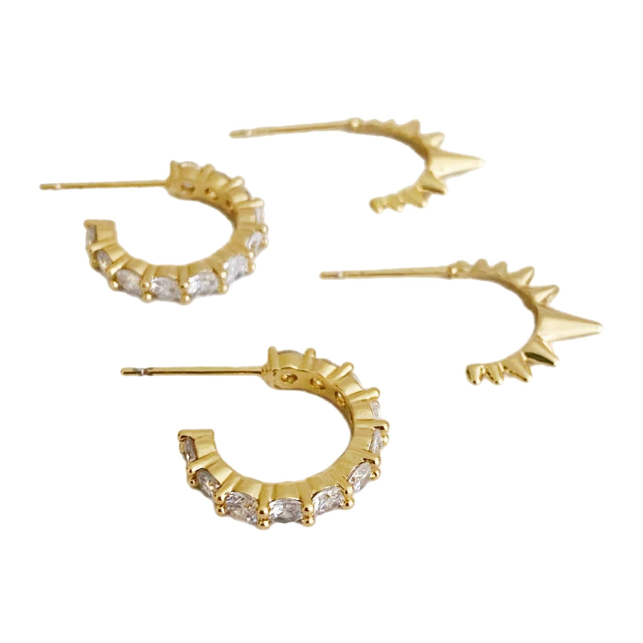 Mood Changer Mini Hoop Earring Set | 18k-Gold Plated Brass & CZ