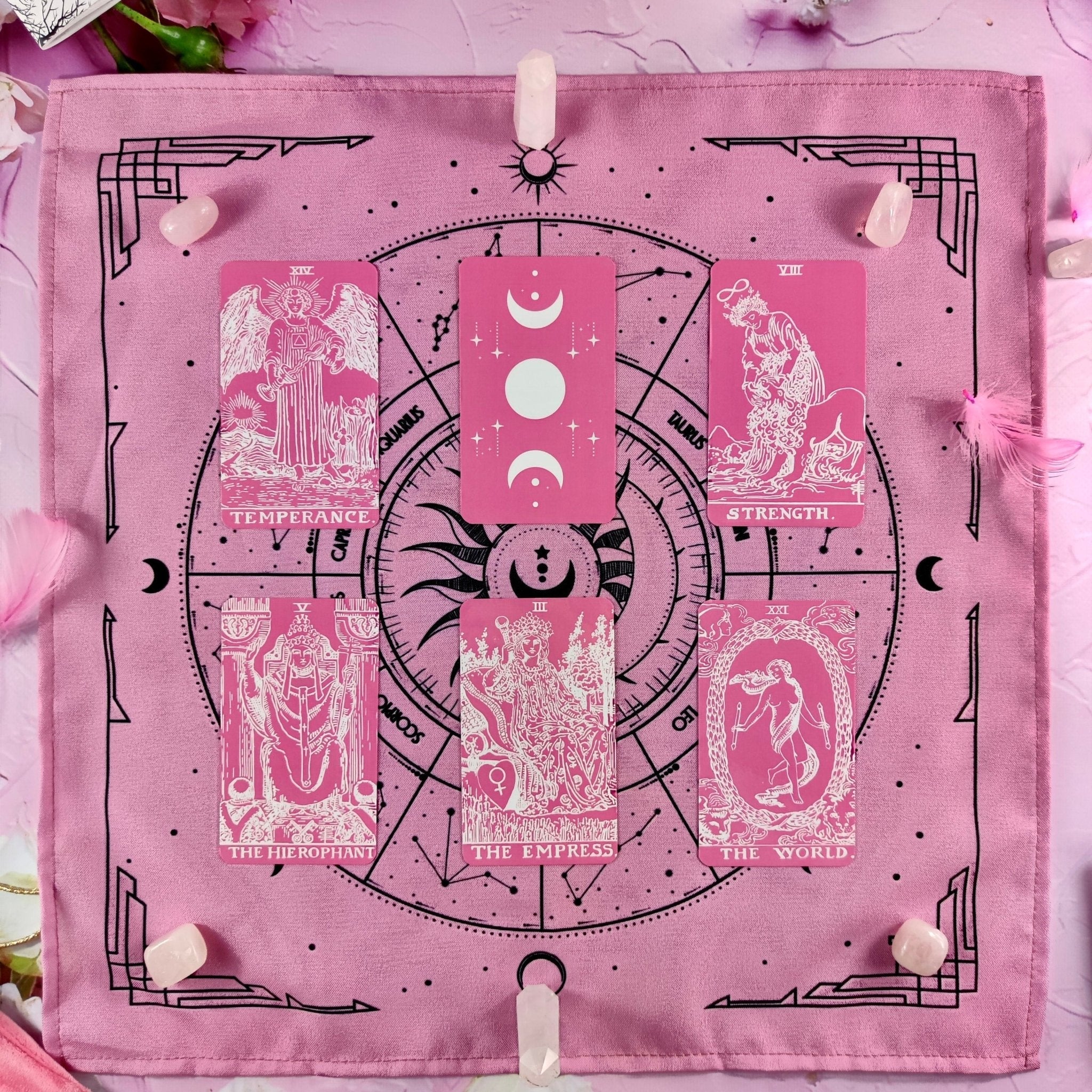 Velvet Bag & Tarot Cloth | Pink - HartCentered