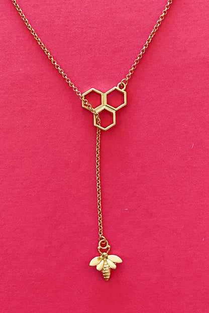 Bee With Me Necklace, Gold-0