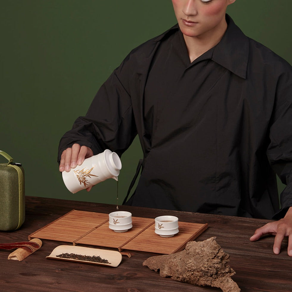 Bamboo Kung Fu Tea Set ( 1 Pot with 2 Cups ) - HartCentered