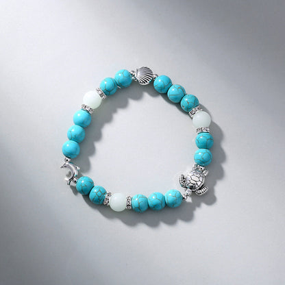 Turquoise Glow in the Dark Stone Bracelet-1