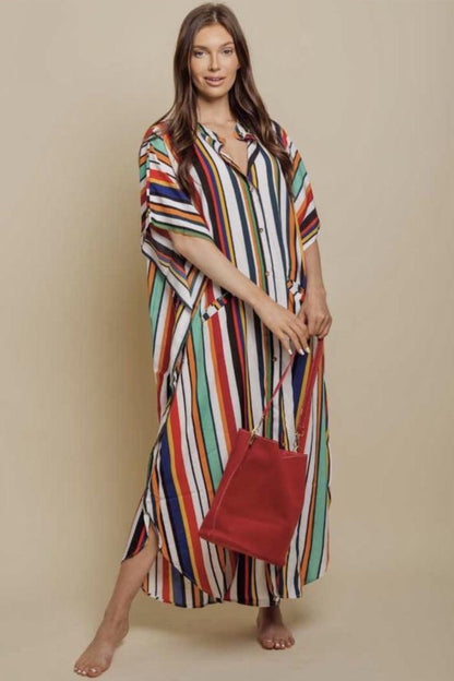 Wide Dress -Stripes