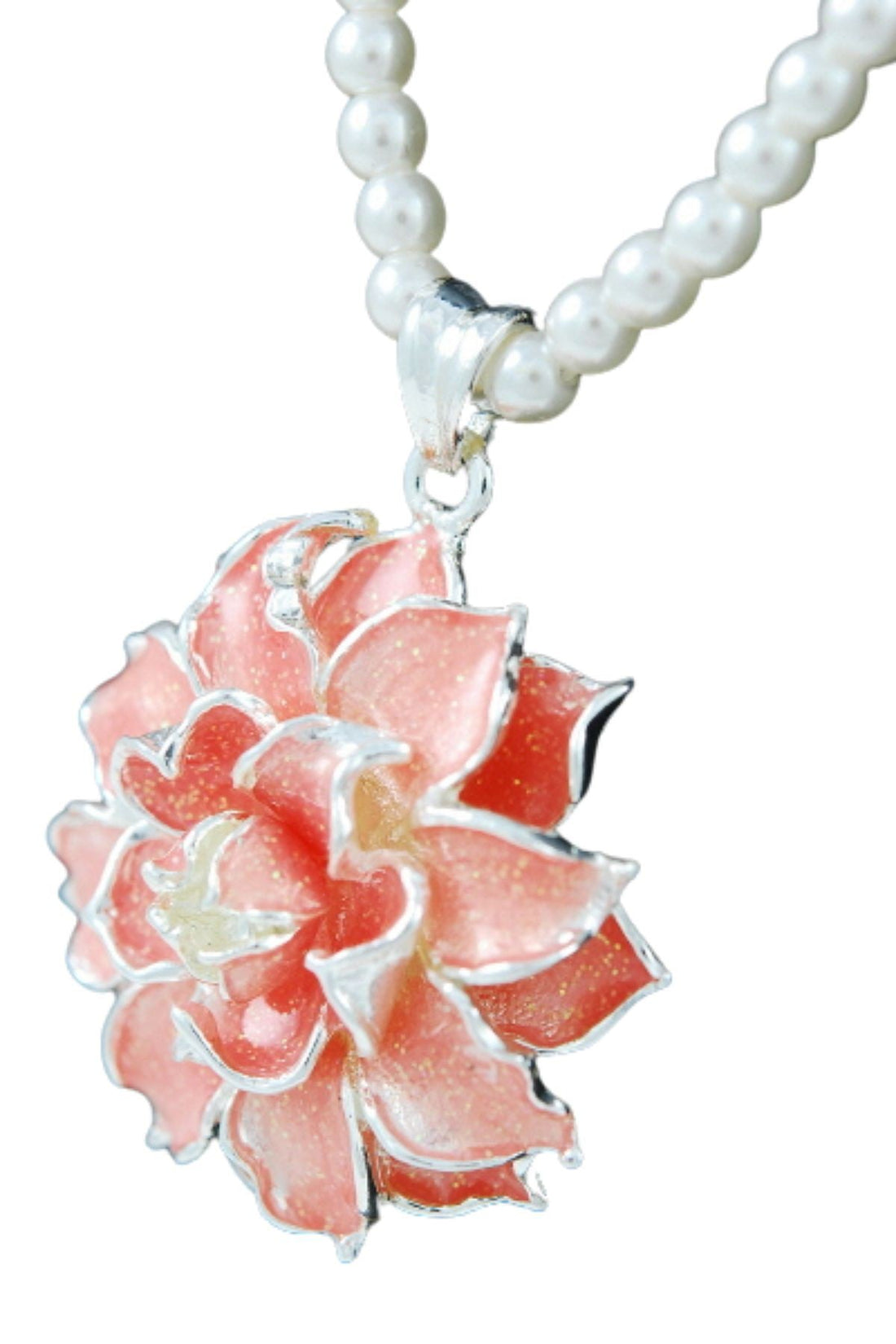 Metal flower pendant necklace-1