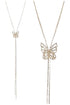 Crystal Butterfly Slider Long Necklace-1