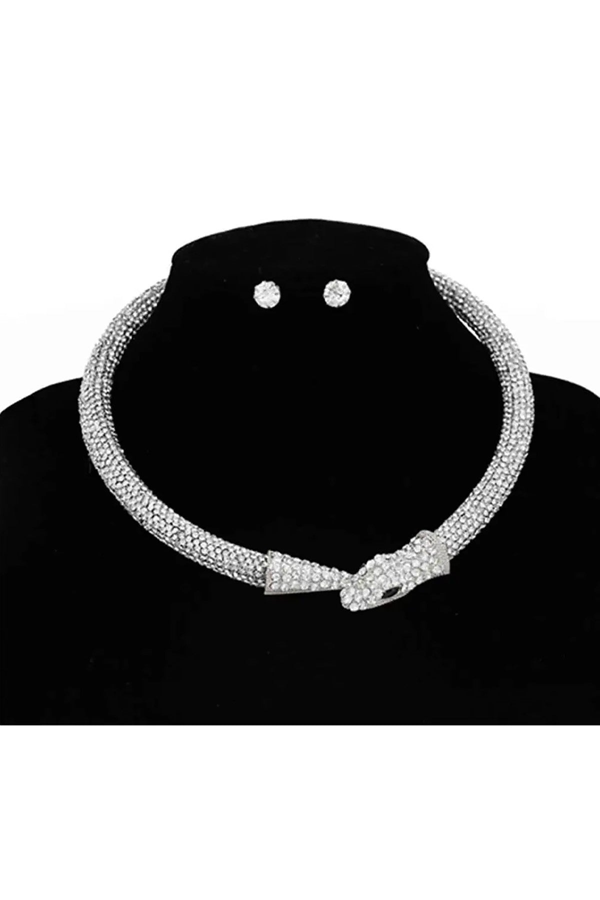 Snake Wrap Crystal Necklace-2