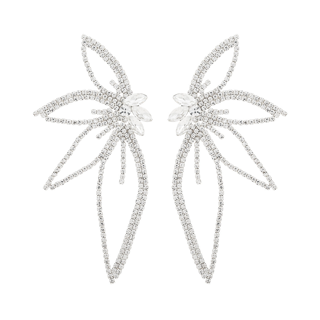 Statement Half Flower Post Back Earrings-2