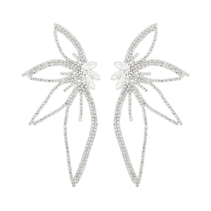 Statement Half Flower Post Back Earrings-2