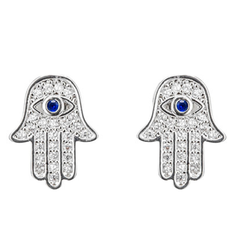 Hamsa Hand Dainty Post Back Earrings | Lead and Nickel Free - HartCentered