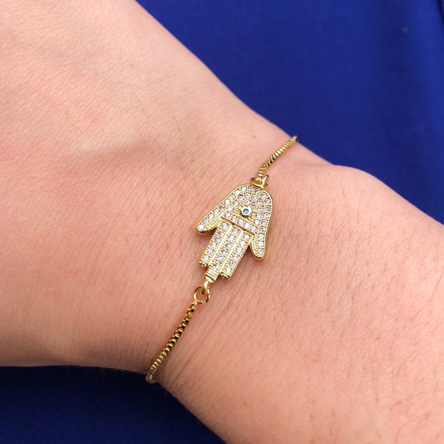 Serenity Hamsa Hand Slide Bracelet-1